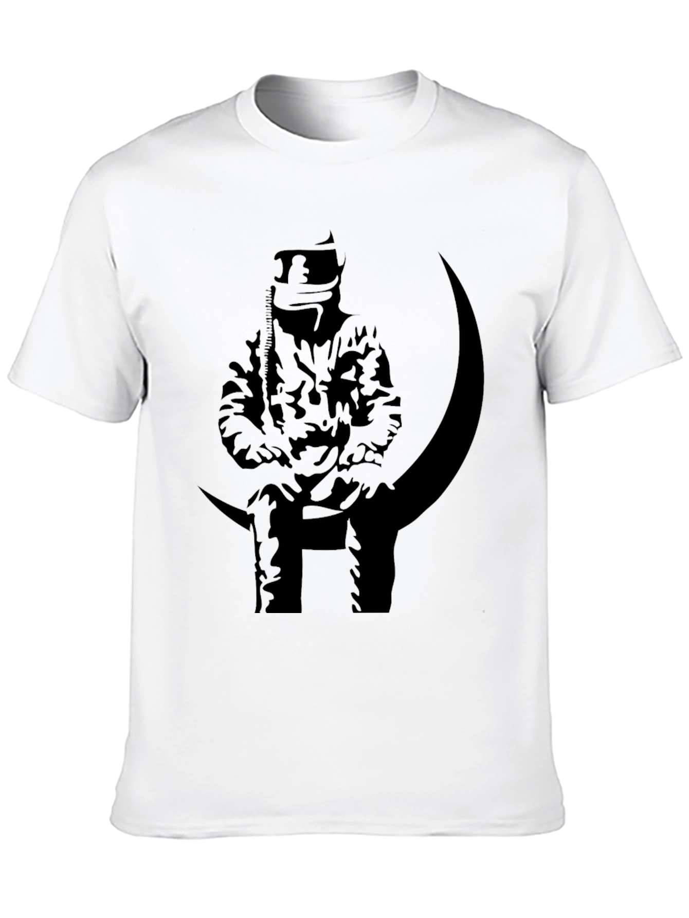 Black Graphic Tee: Moon Rider Black T-Shirt view 10