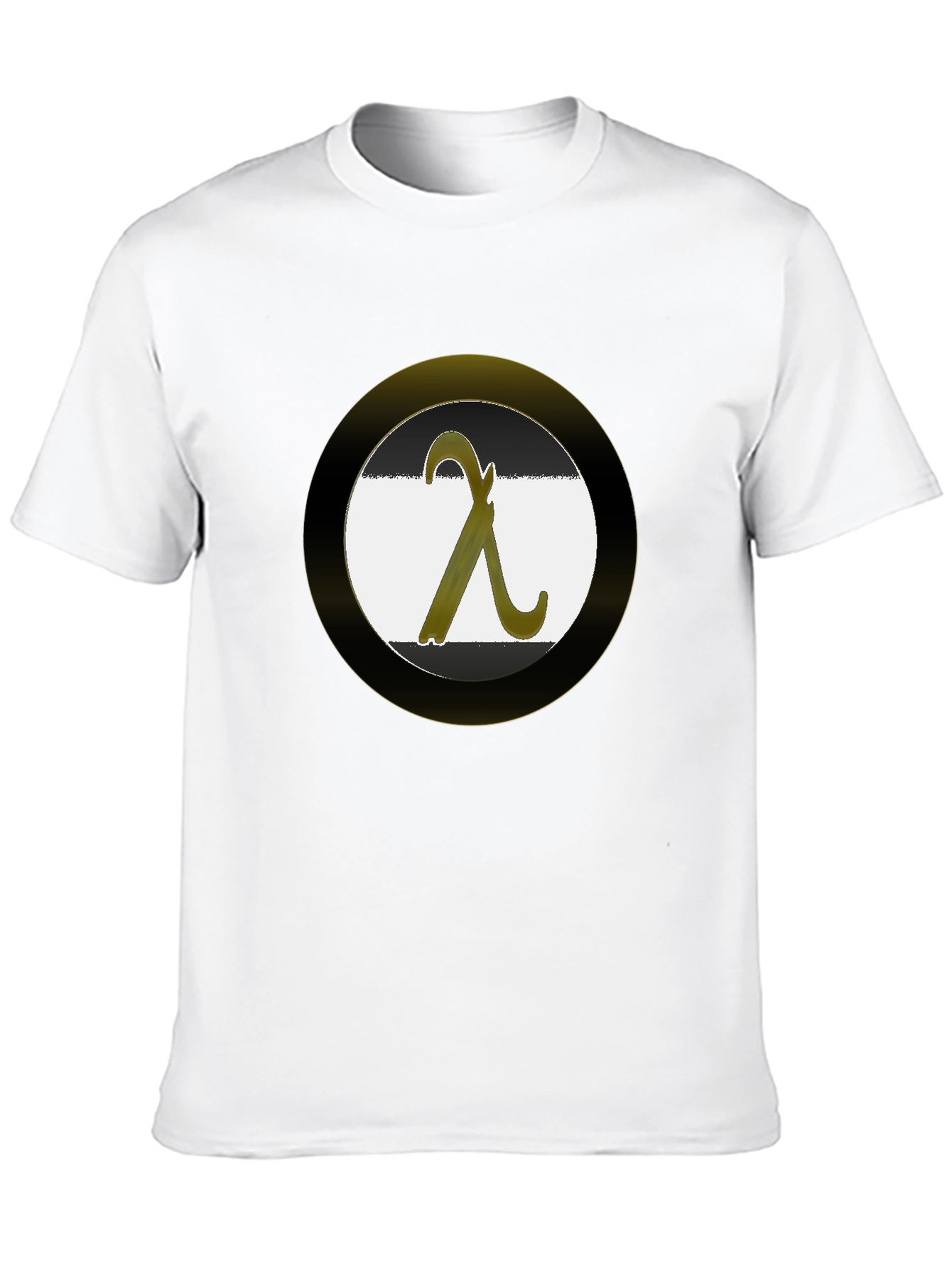 Black Lambda Symbol Graphic T-Shirt - Black Cotton Blend view 10