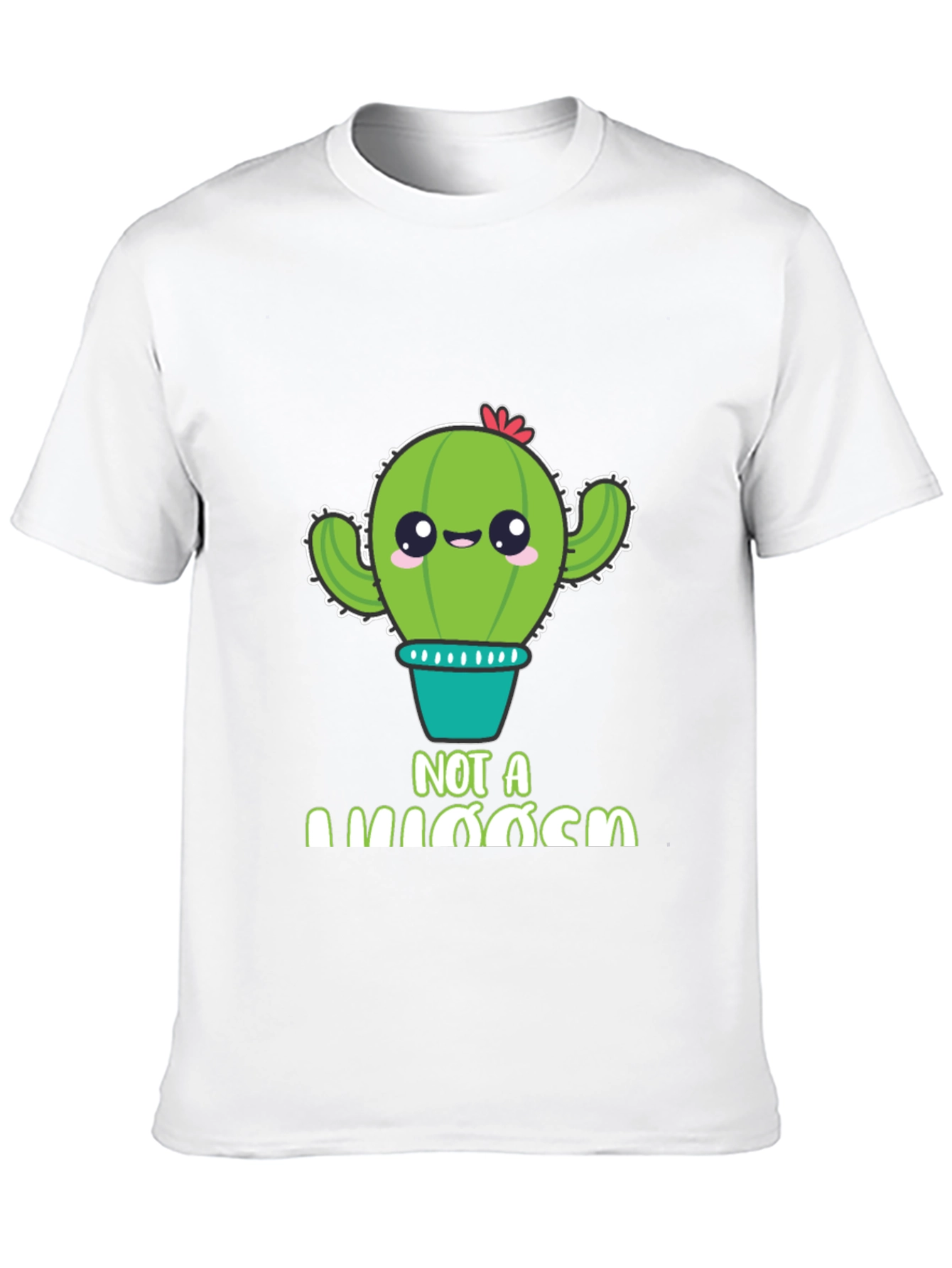 Black Cute Cactus Pun T-Shirt - "Not A Hugger" Graphic Tee view 10