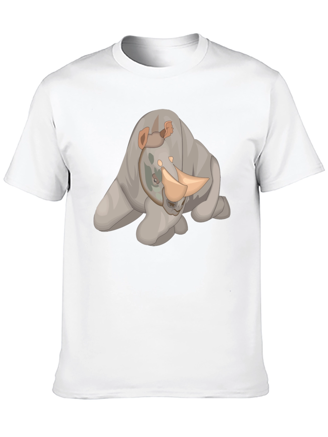 Black Rhino Cartoon Black T-Shirt view 10