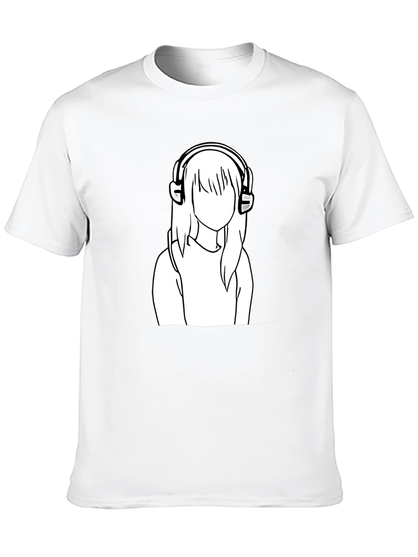 Black Headphone Girl Graphic Tee - Black view 10