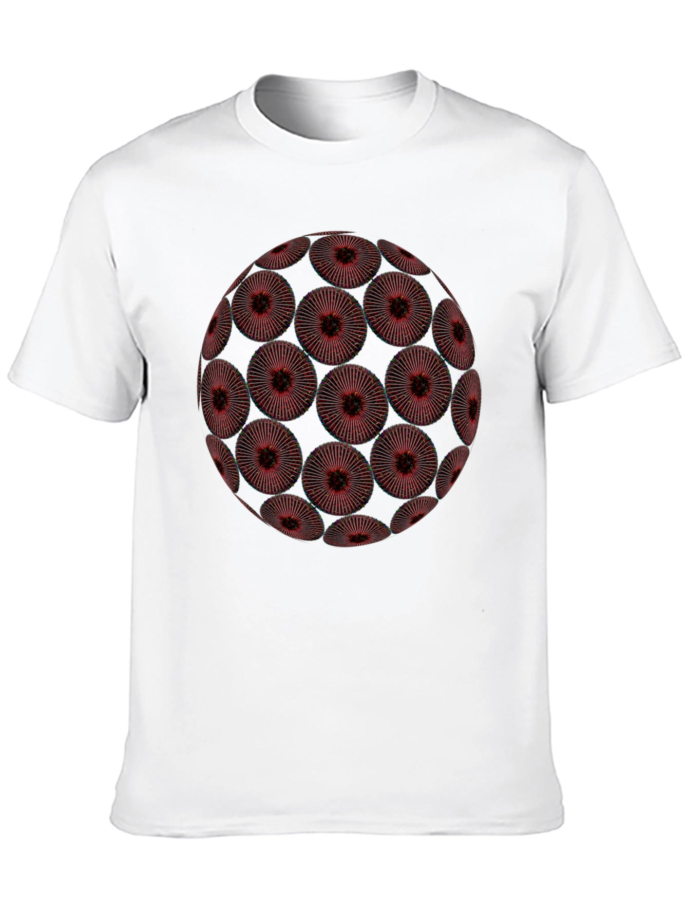 Black Abstract Red Floral Orb Graphic Black T-Shirt view 10