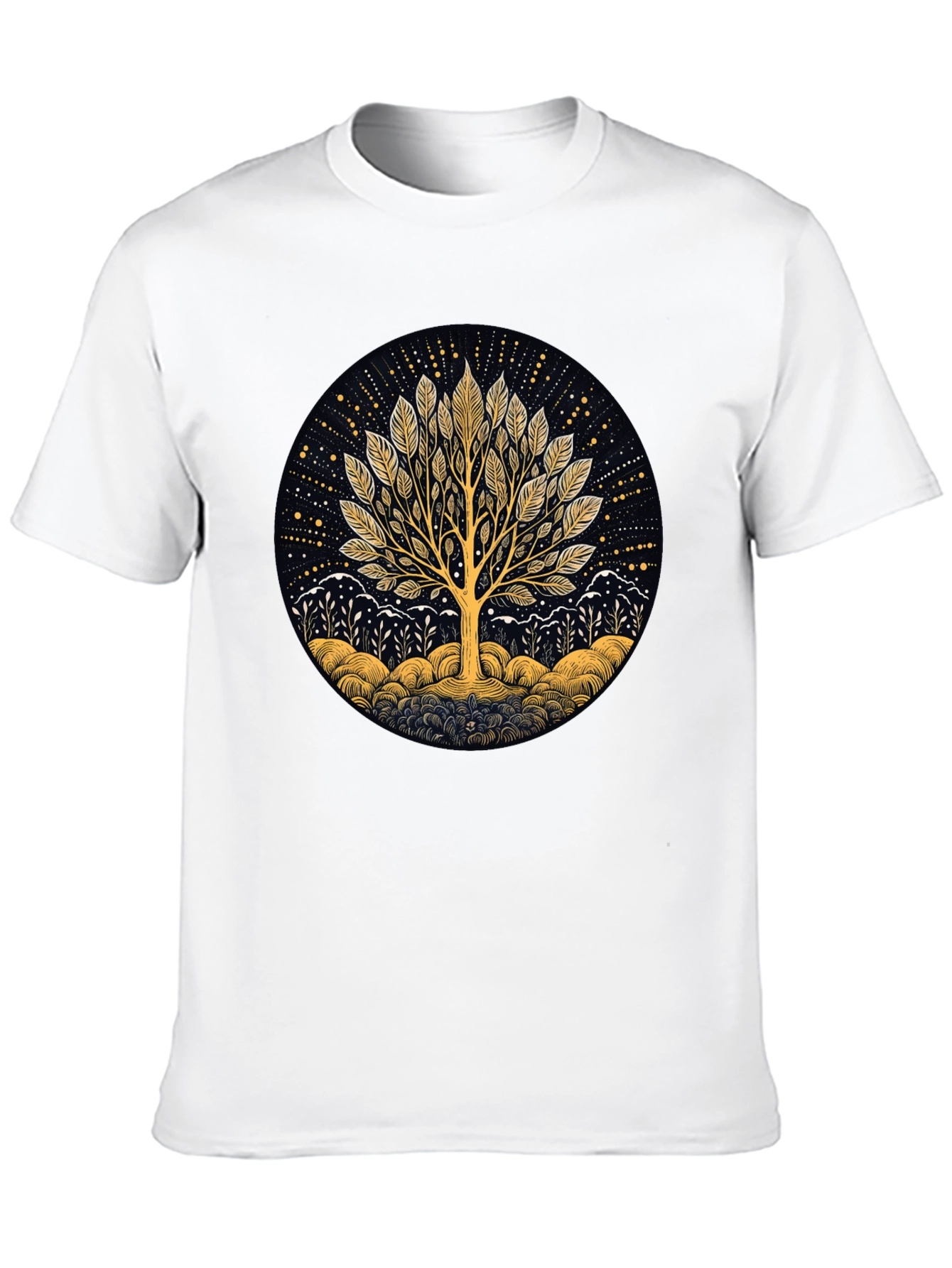 Black Tree of Life Graphic Tee - Nature Inspired Black T-Shirt view 10