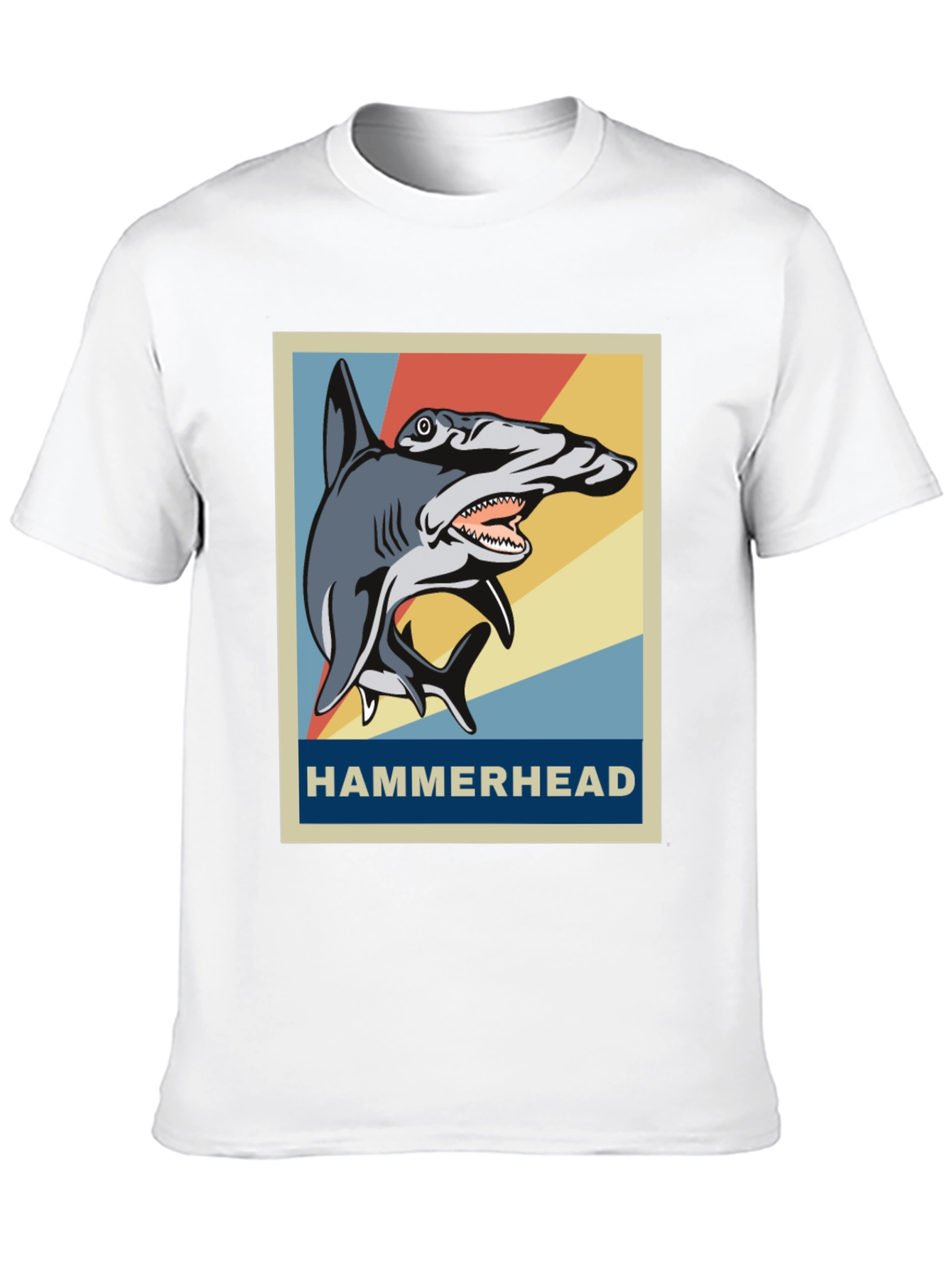 Black Hammerhead Shark Graphic Tee - Retro Style view 10