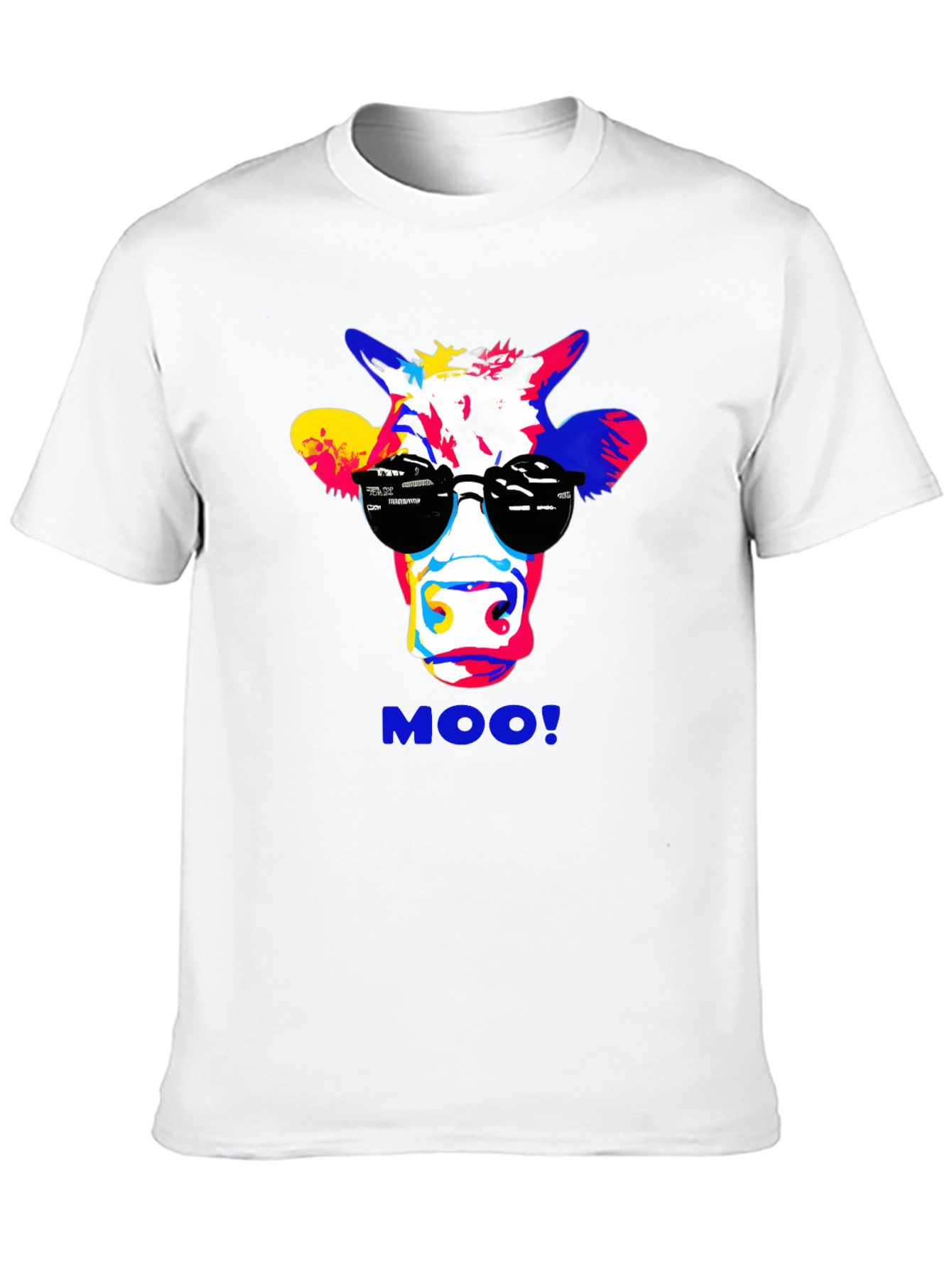 Black Cool Cow Graphic Tee - Funky Animal Print T-Shirt view 10