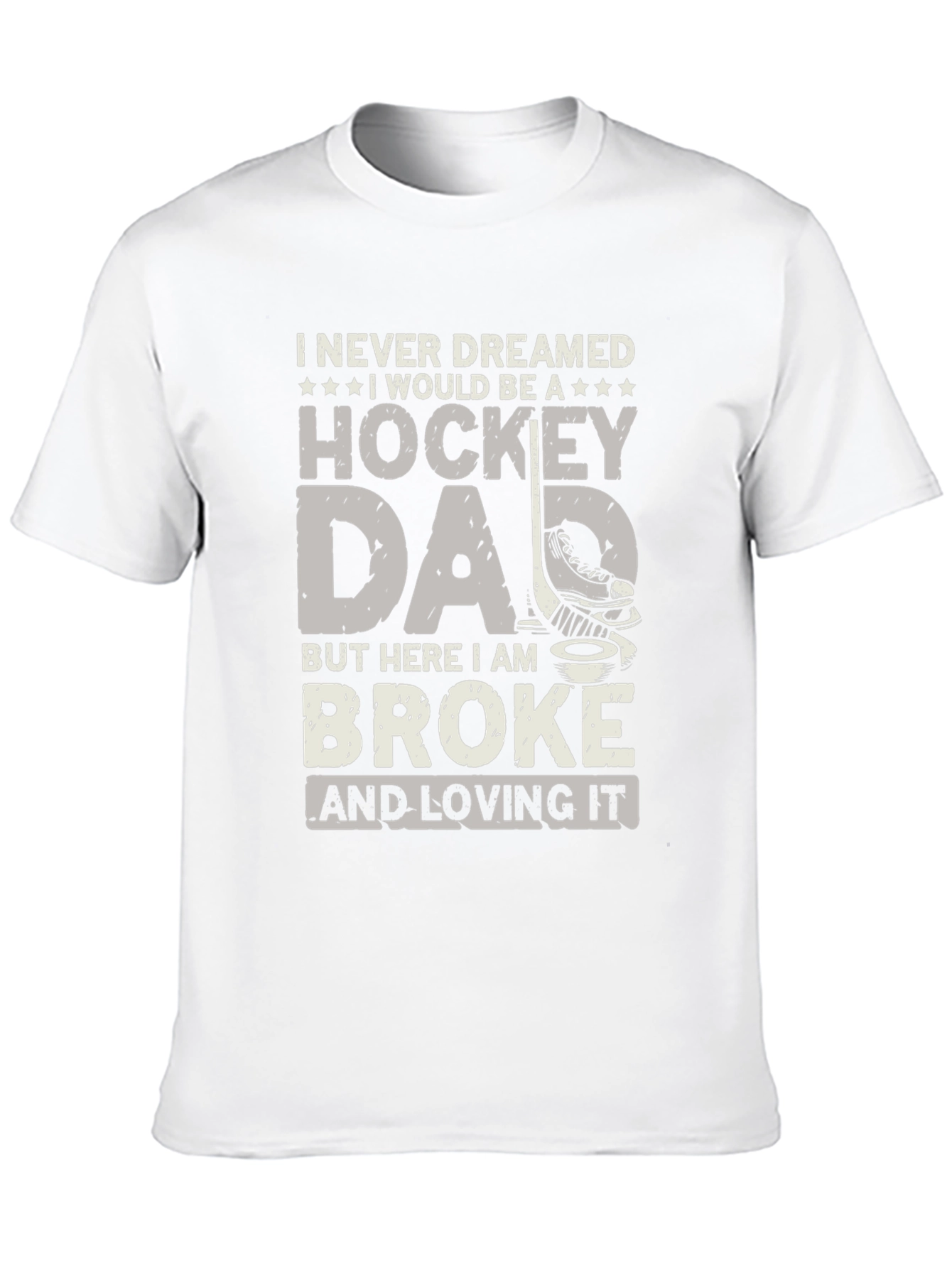 Black Hockey Dad T-Shirt - Broke and Loving It view 10