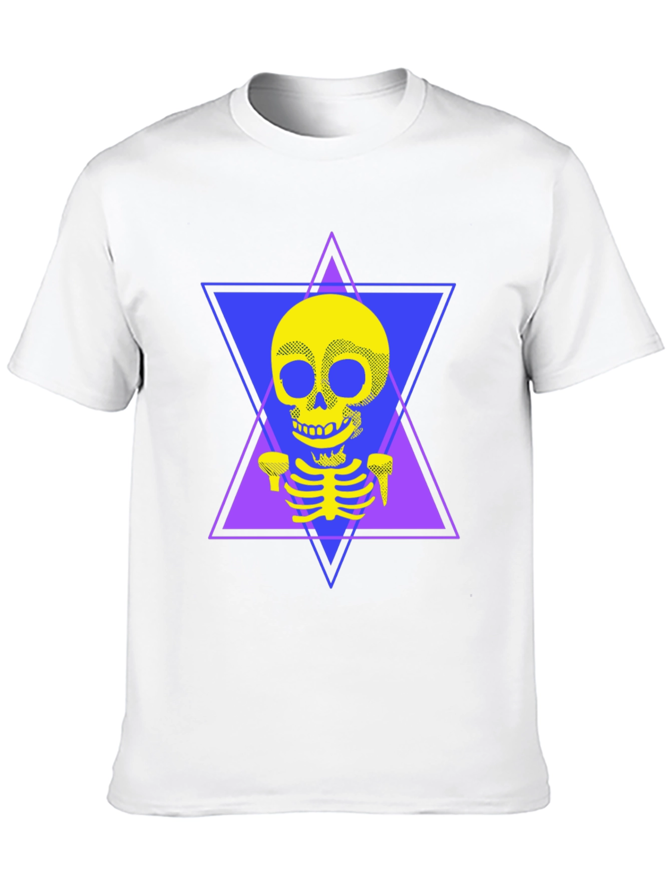 Black Geometric Skeleton T-Shirt - Edgy Graphic Tee view 10
