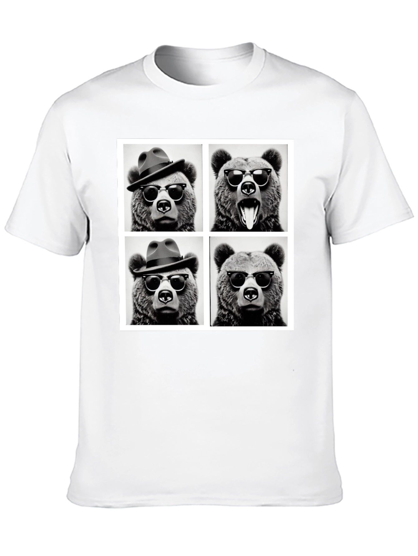 Cool Bear Collage Graphic Tee - Black - 10