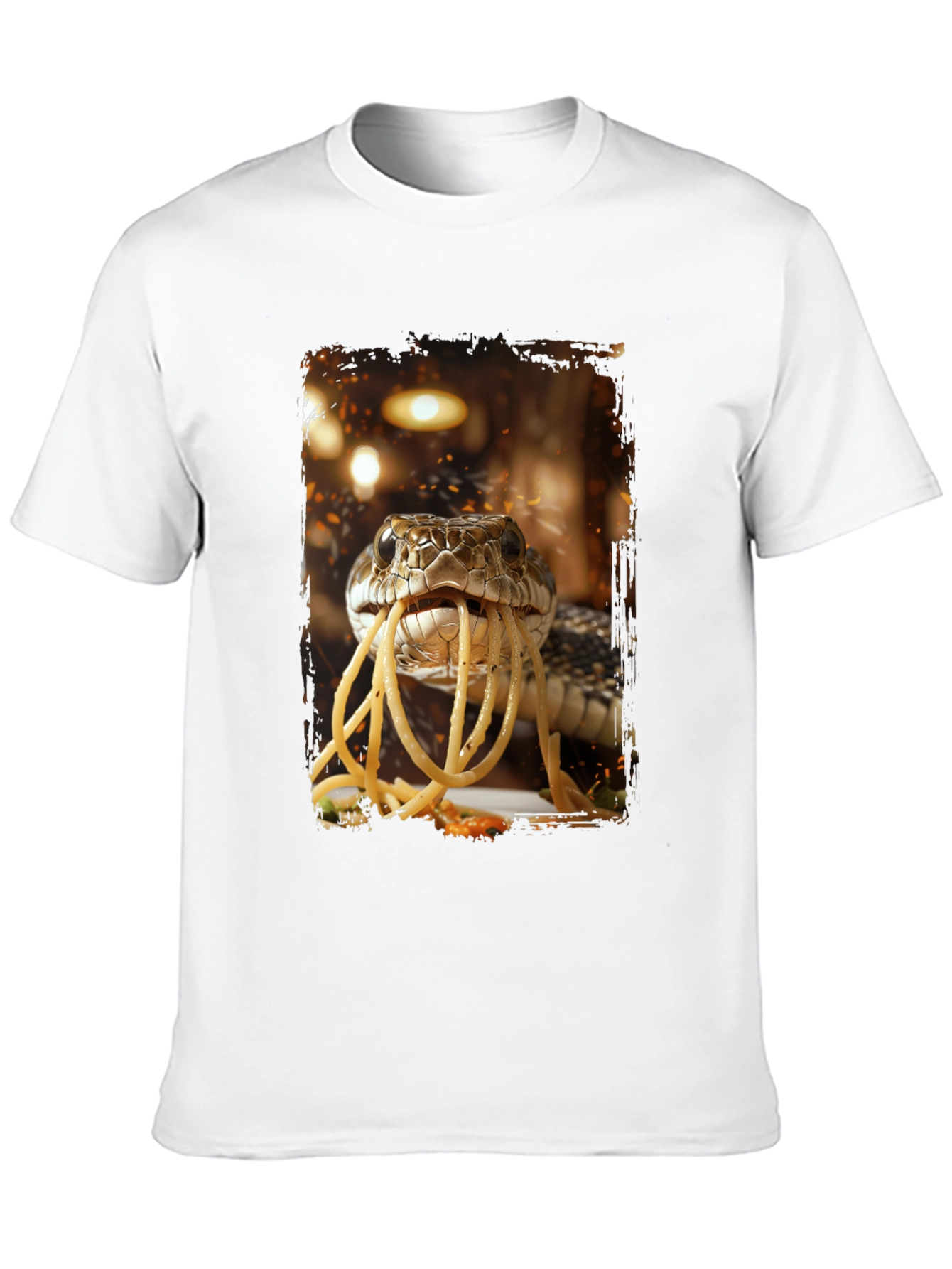 Black Snake Eating Spaghetti Graphic Tee view 10