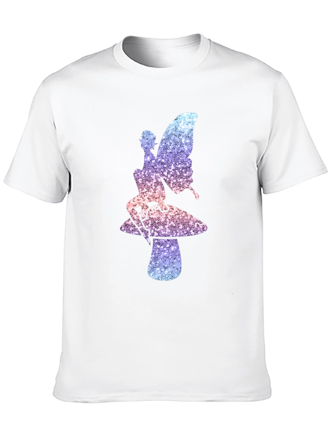 Black Fairy on Mushroom Black T-Shirt view 10