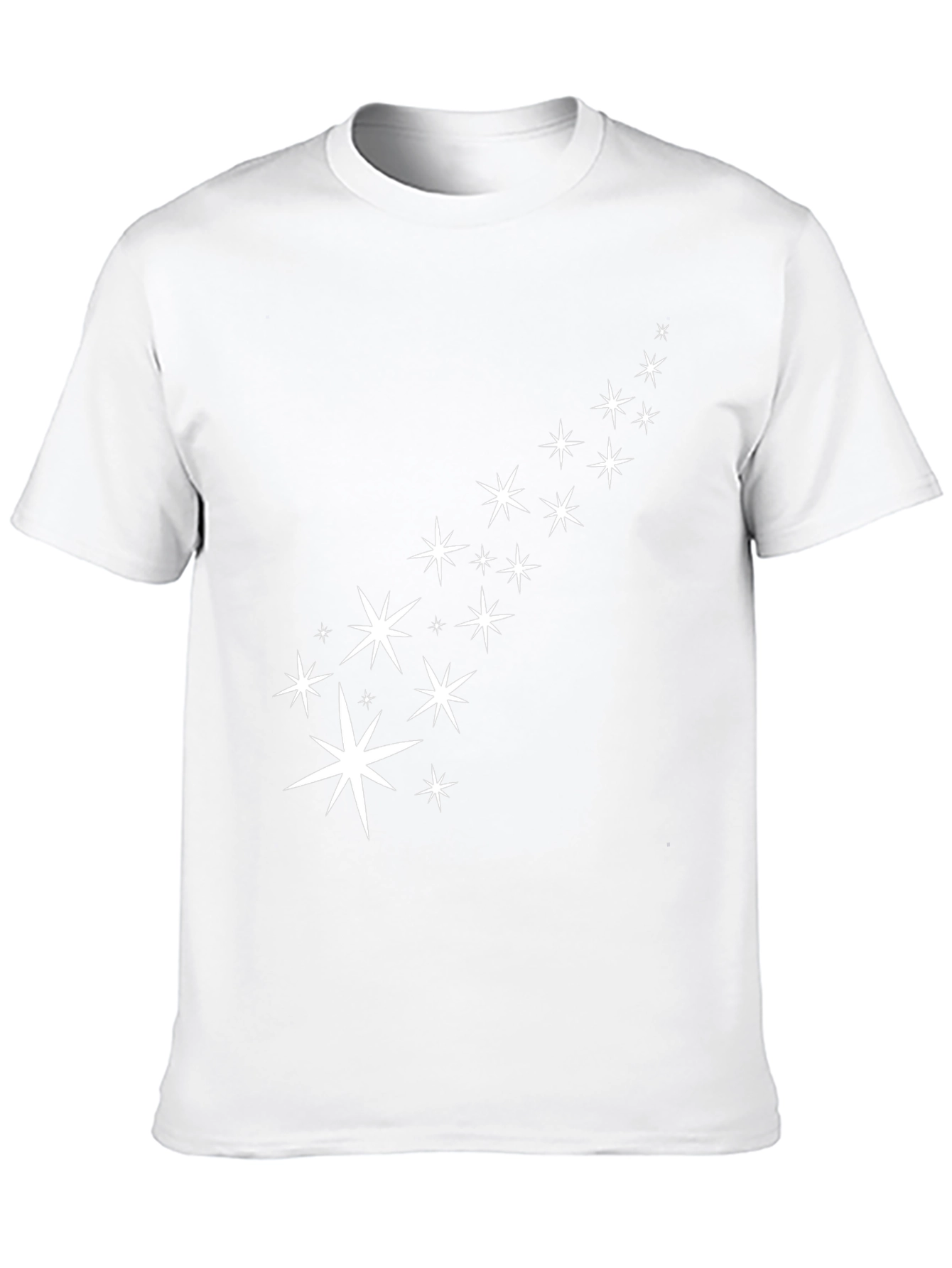 Black Stylish Black T-Shirt with White Star Design view 10