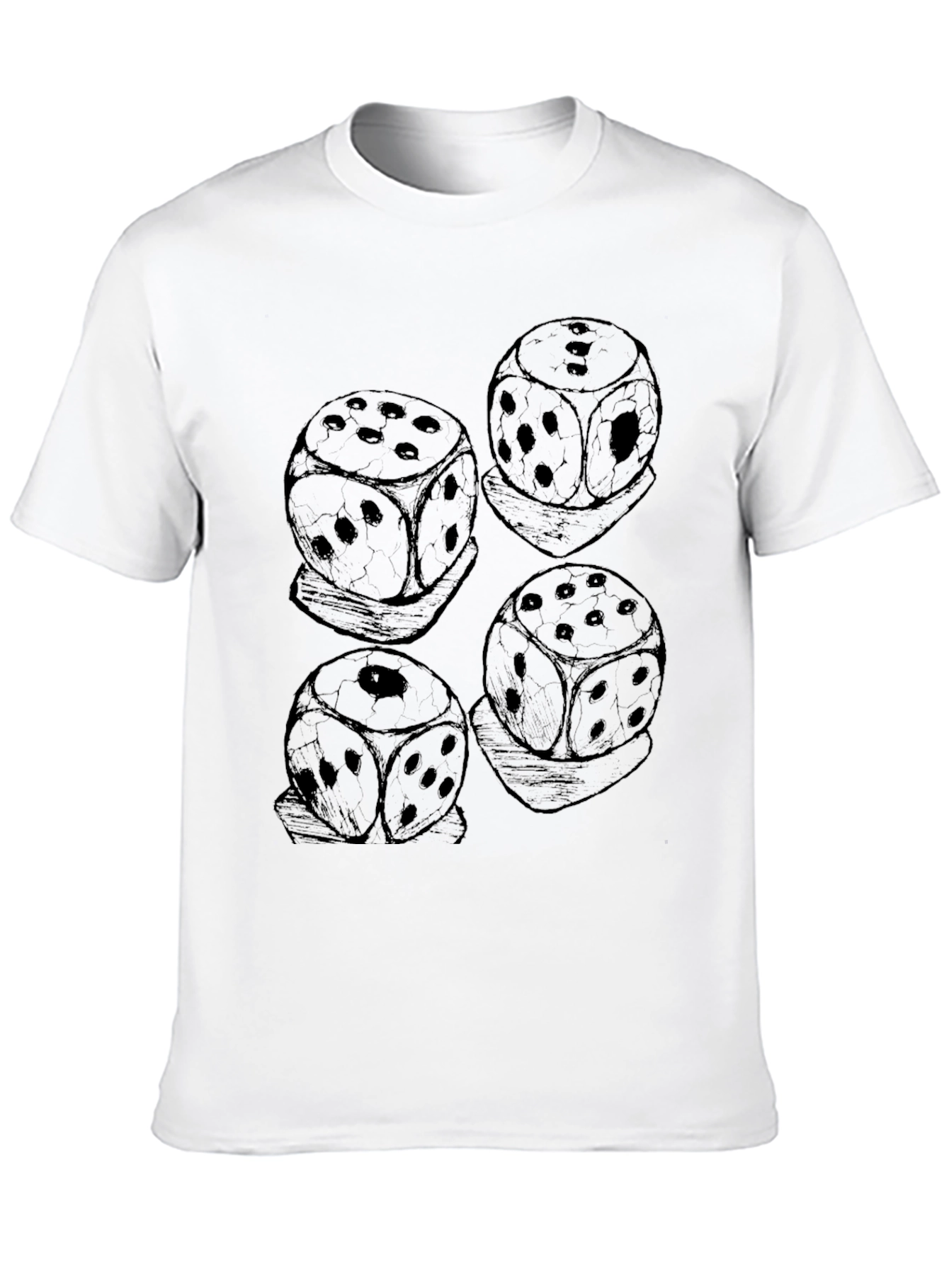 Black Dice Pattern Black T-Shirt view 10