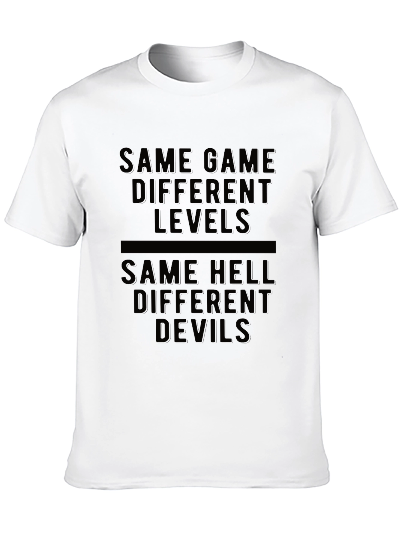 Black Same Game Different Levels Graphic Tee view 10