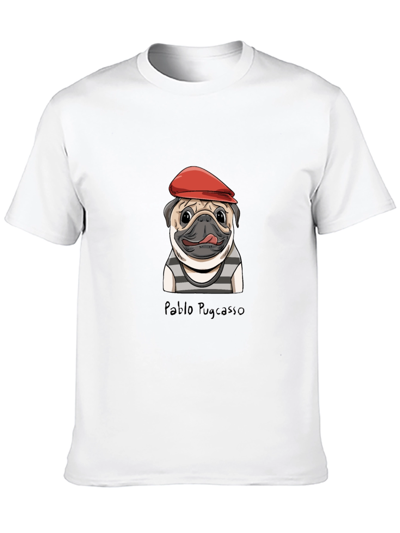 Black Pablo Pugcasso Graphic T-Shirt - Unique Dog Art Tee view 10