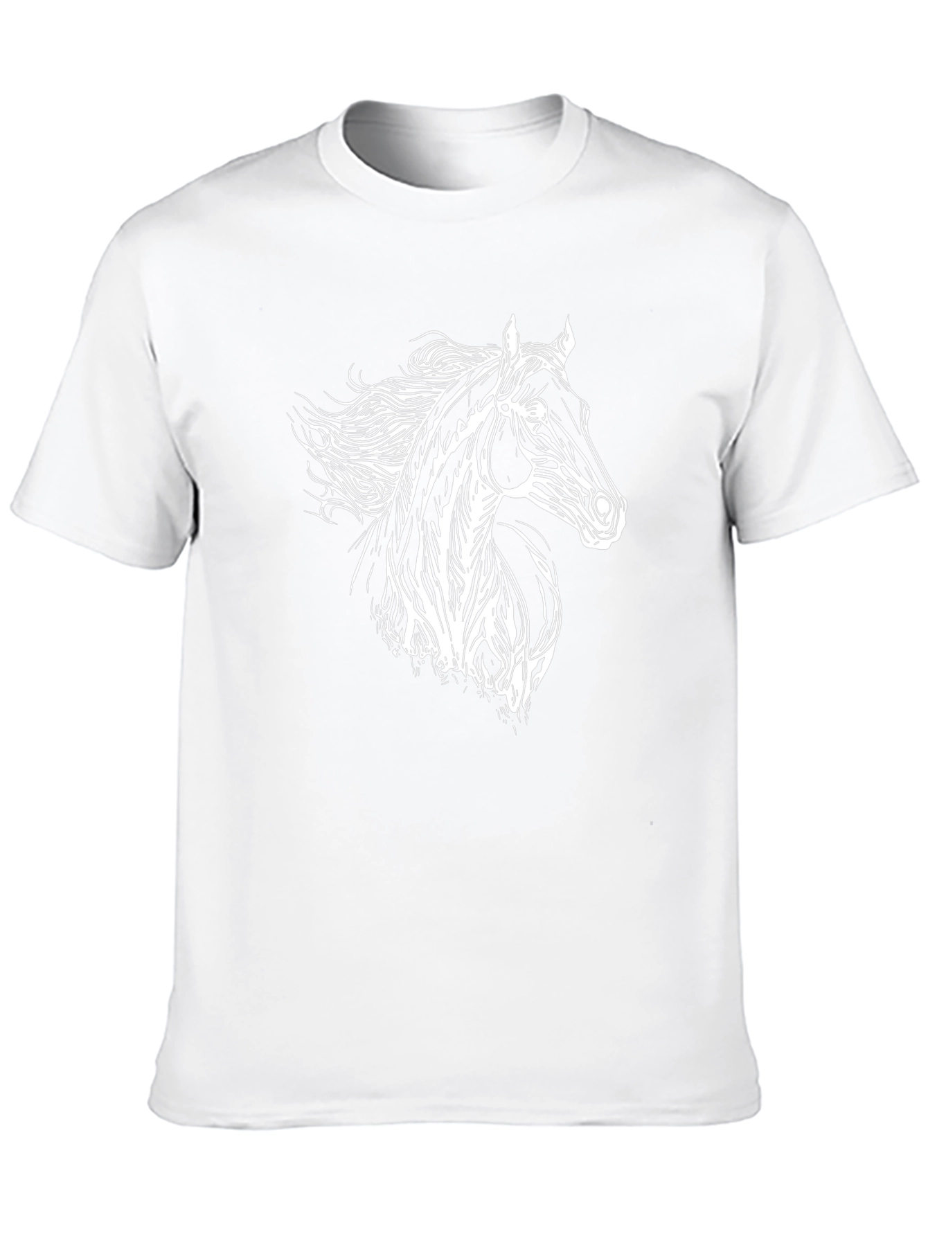 Black Horse Graphic Black Tee - Stylish Animal Print view 10