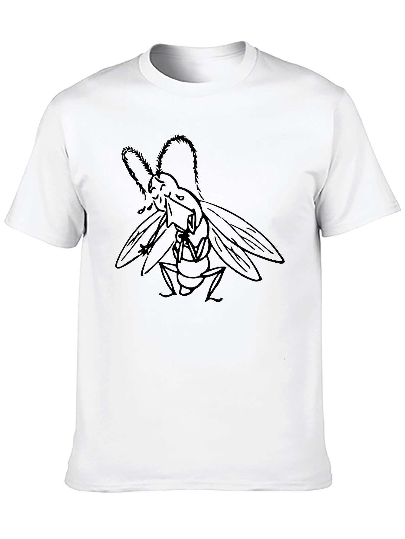 Black Fly with Chainsaws Graphic Tee - Black Cotton T-Shirt view 10