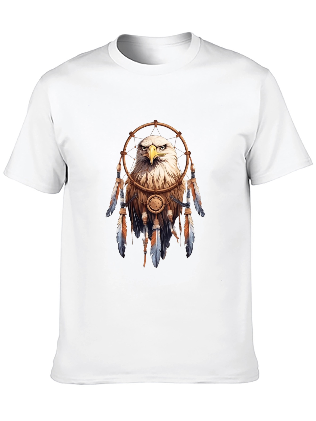 Black Eagle Dreamcatcher Graphic Tee - Black Casual T-Shirt view 10