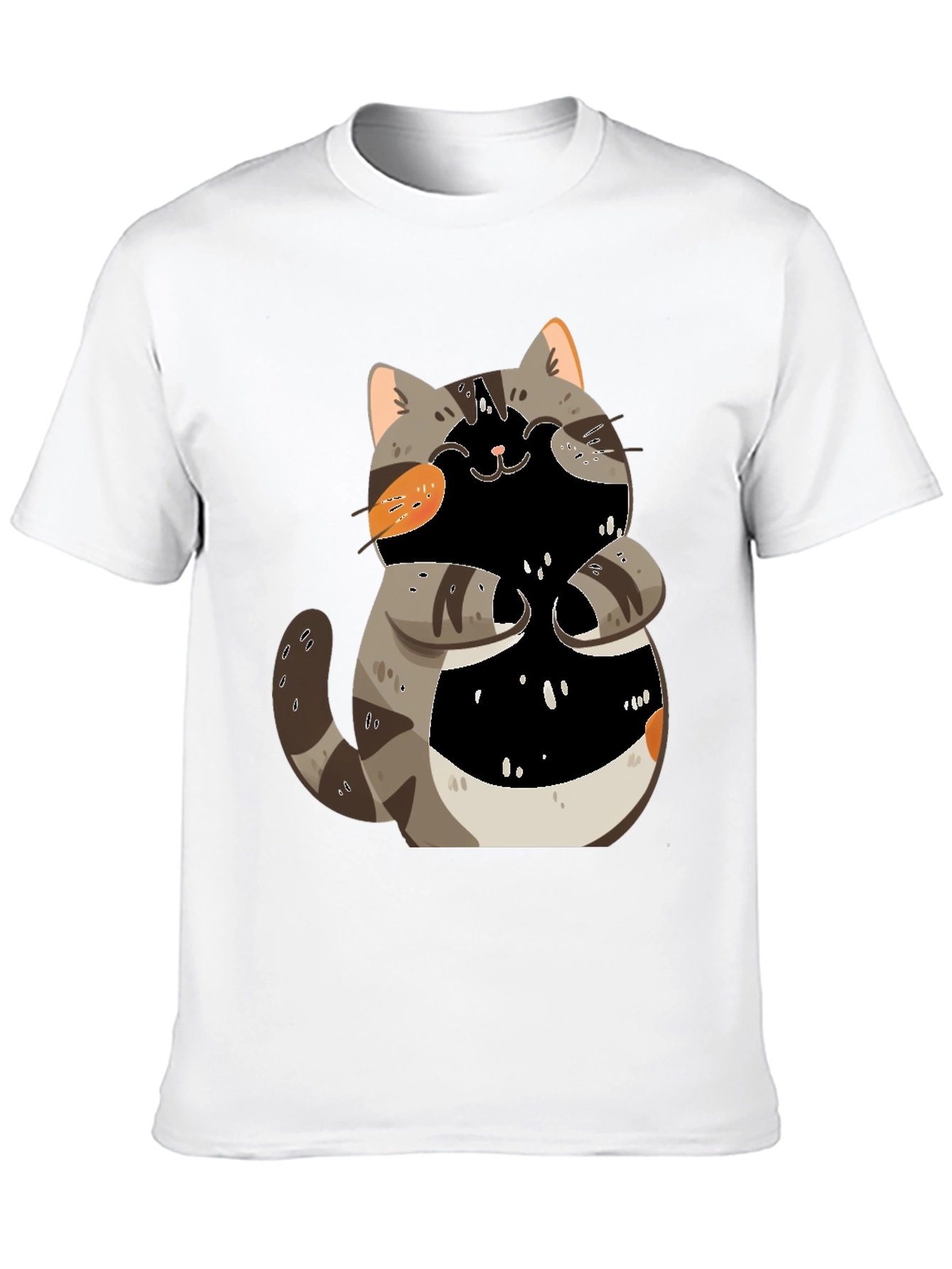 Black Cute Cartoon Cat Graphic T-Shirt view 10