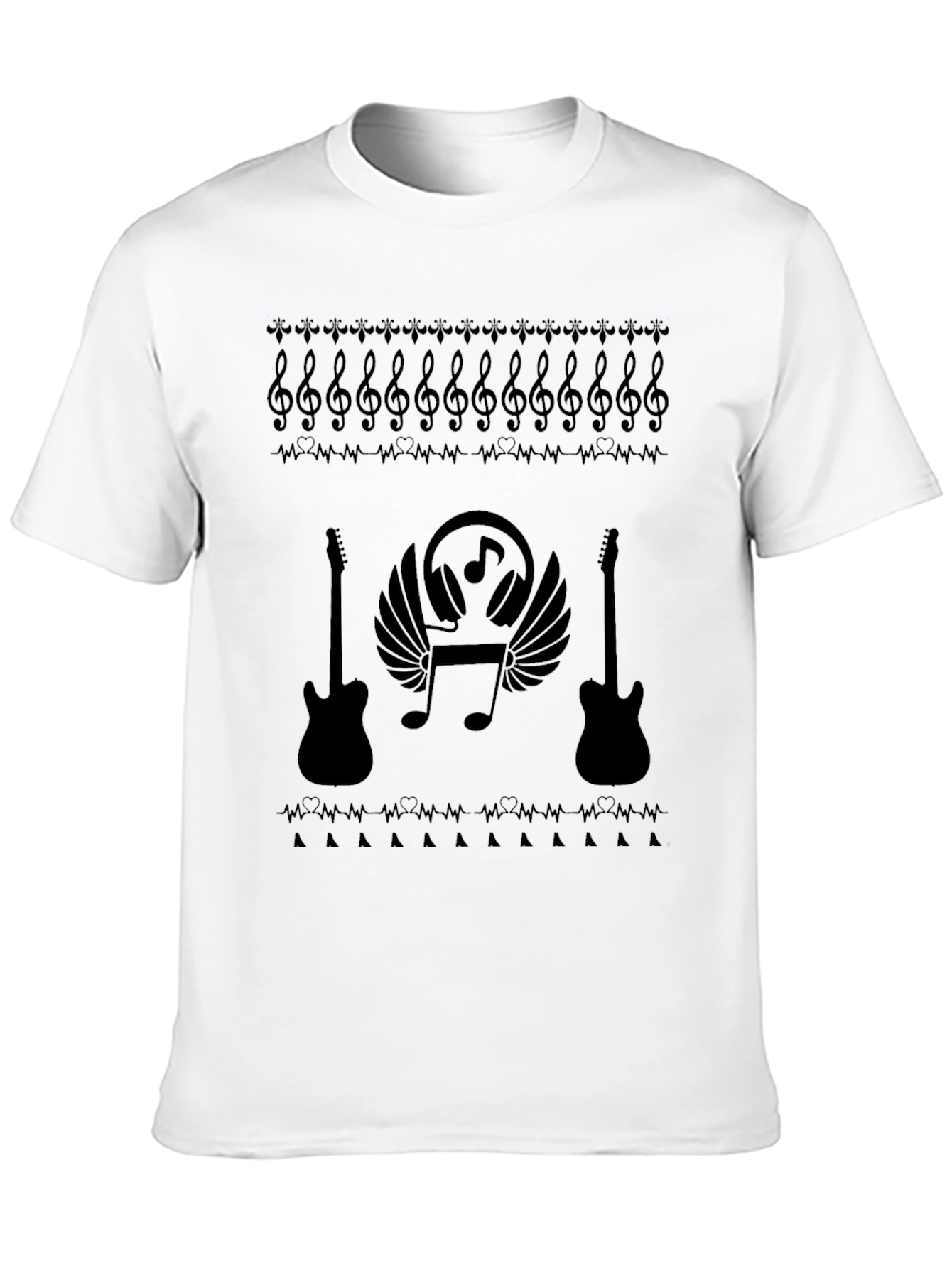 Black Music Lover's Black T-Shirt view 10