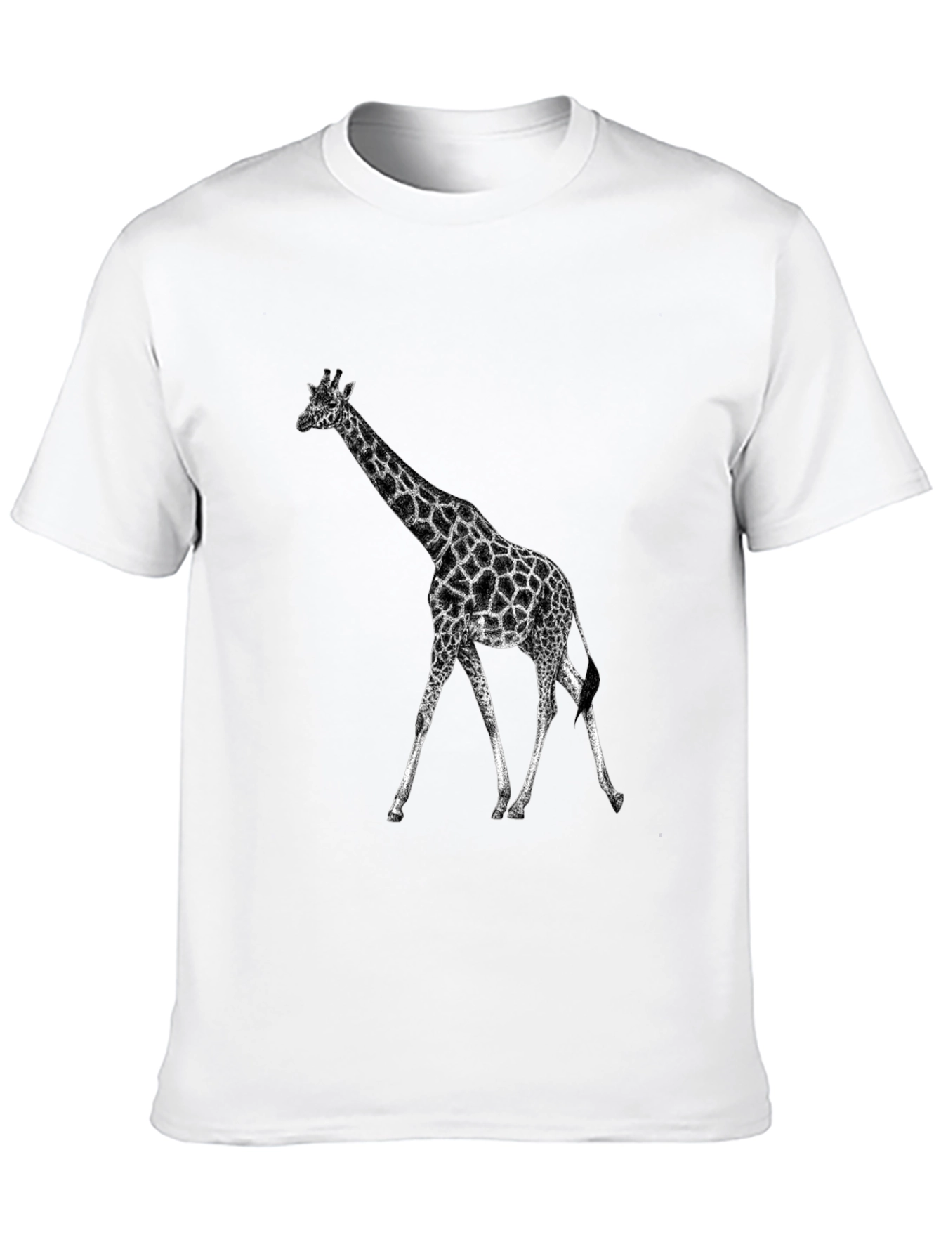 Black Giraffe Graphic Tee - Black Casual T-Shirt view 10