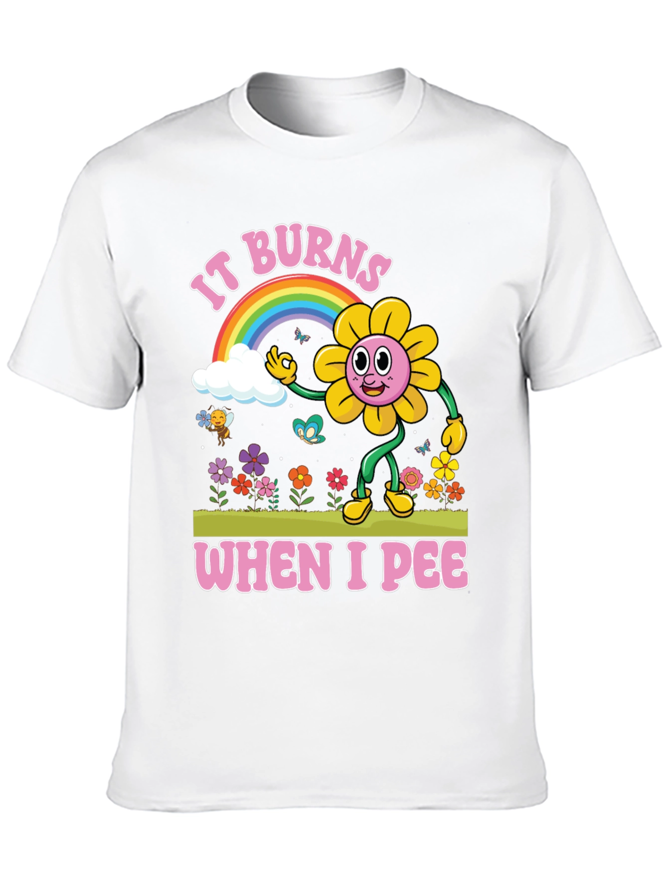 Black It Burns When I Pee Graphic T-Shirt view 10