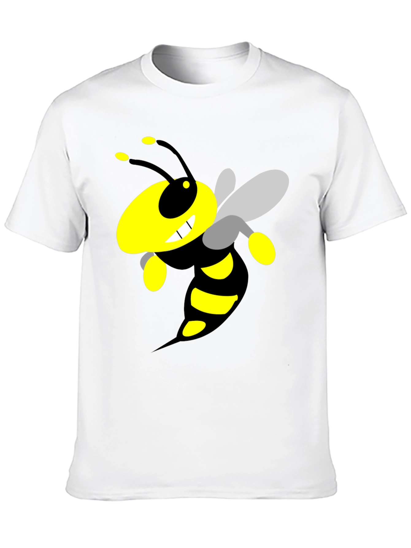 Black Cartoon Bee Graphic Black T-Shirt view 10