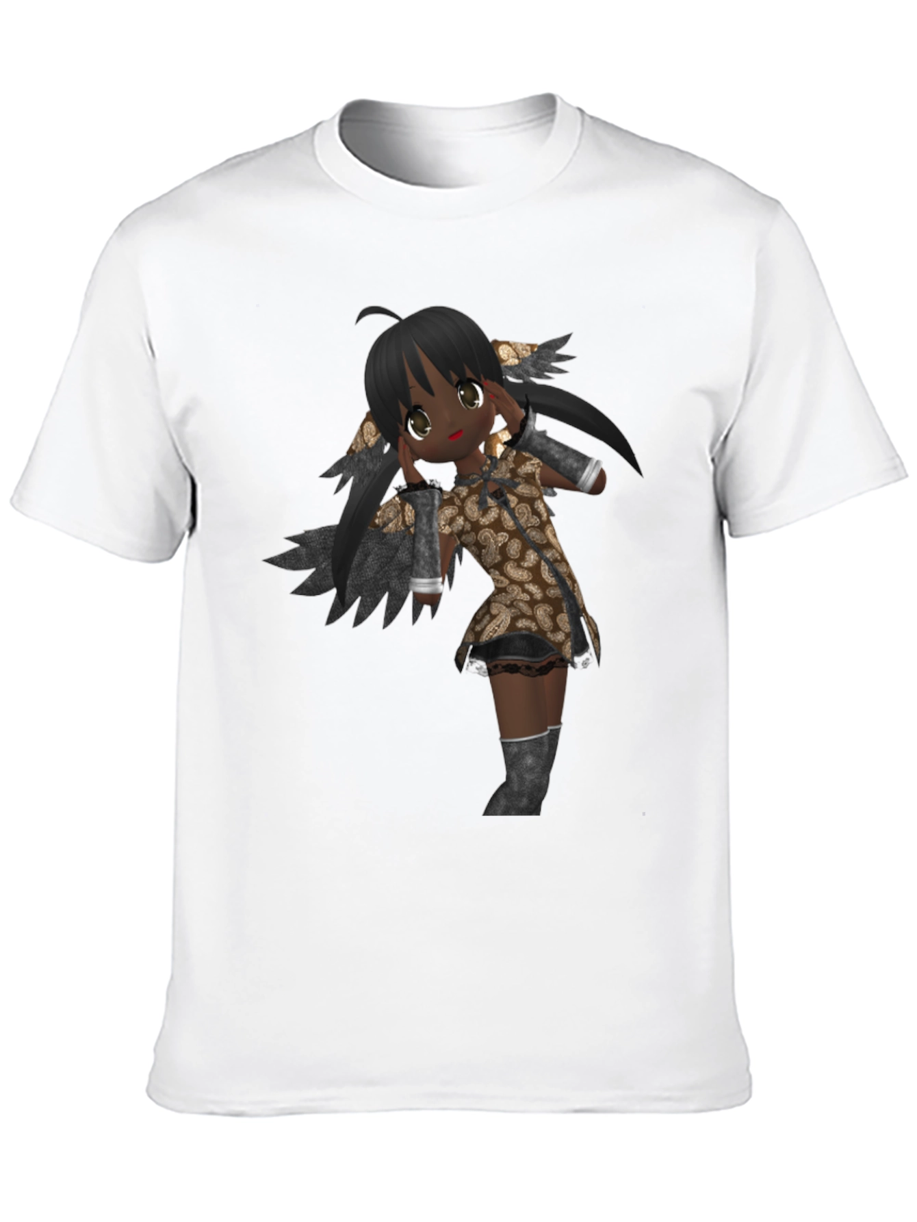 Black Anime Graphic Print Black T-Shirt view 10
