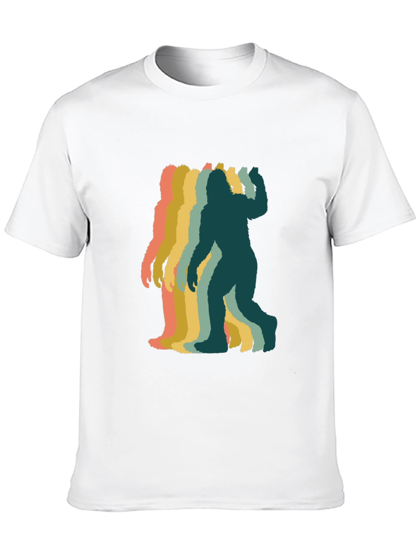 Black Retro Bigfoot Silhouette Graphic T-Shirt - Black view 10