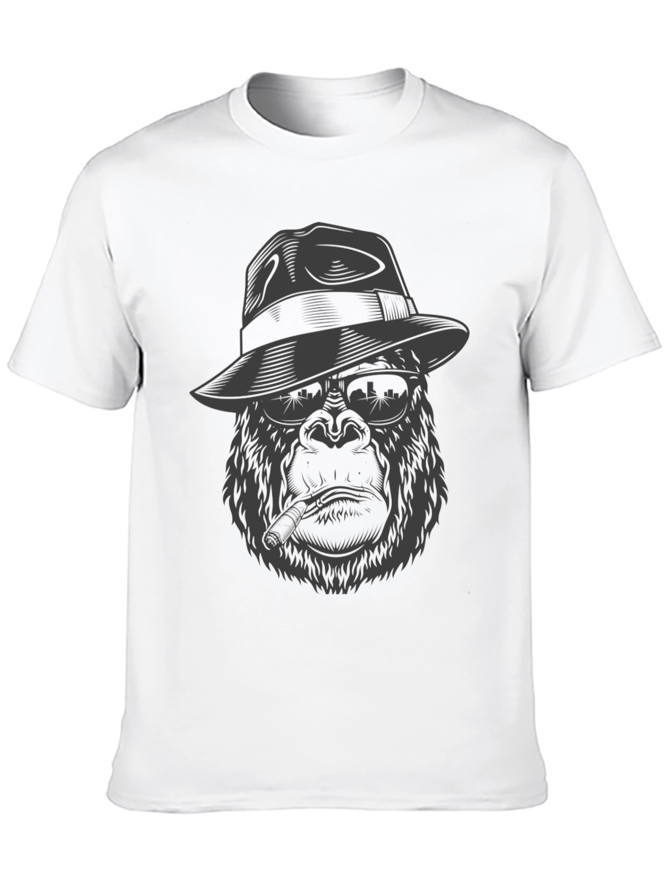 Black Gangster Gorilla Graphic Tee - Cool & Unique Design view 10
