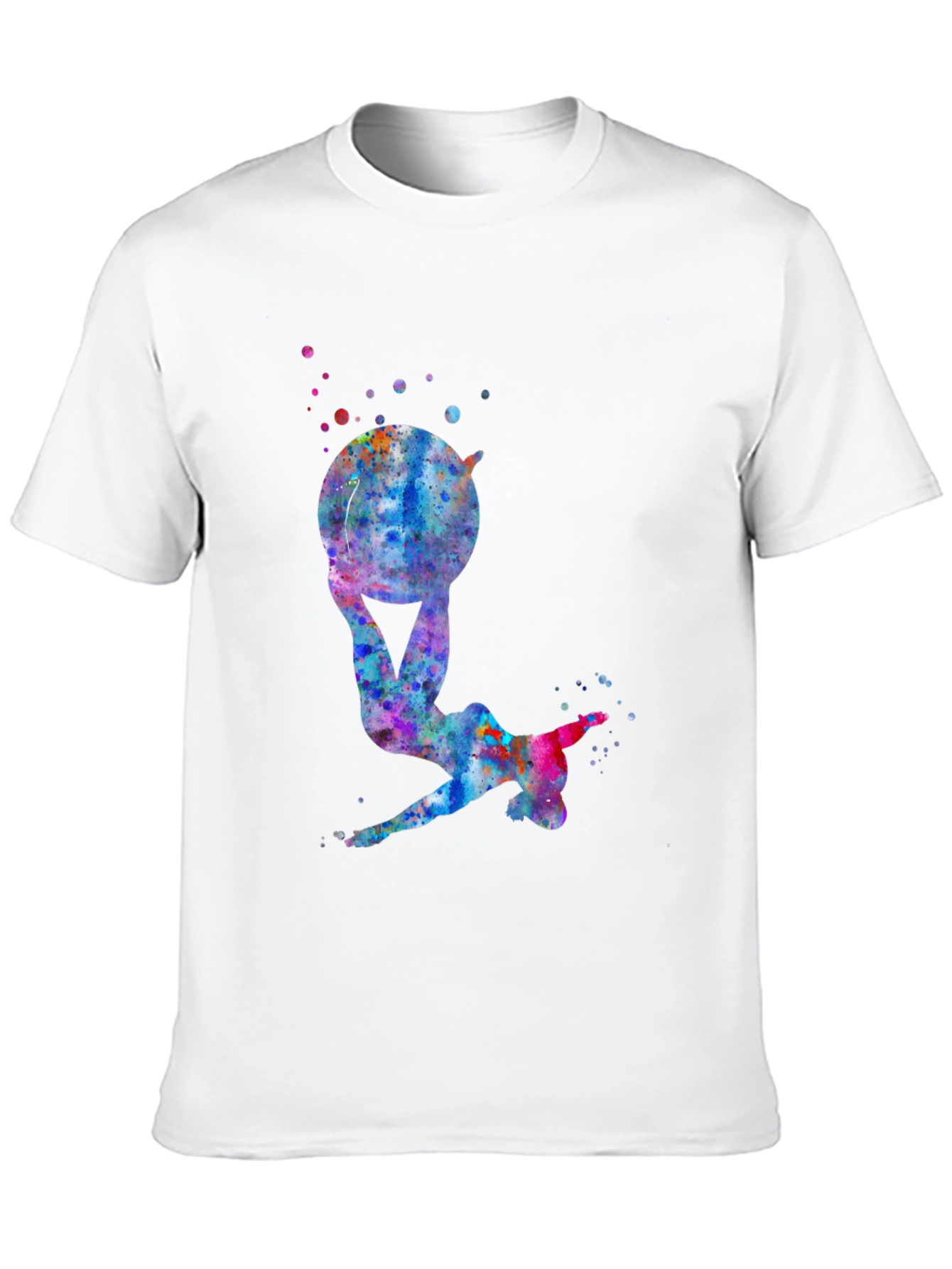Black Gymnast Watercolor Black T-Shirt view 10