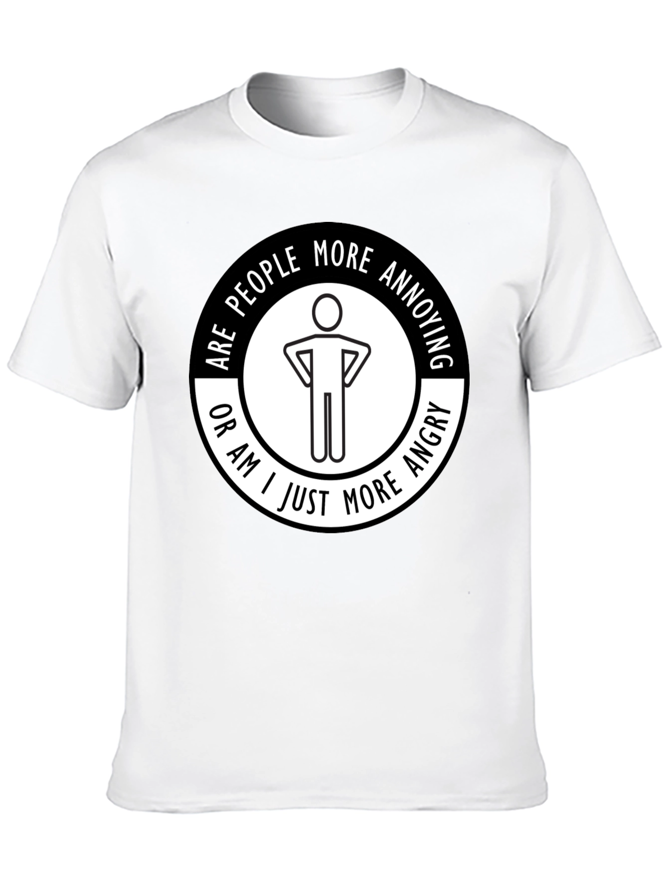 Black Funny "Are People More Annoying?" Graphic T-Shirt view 10