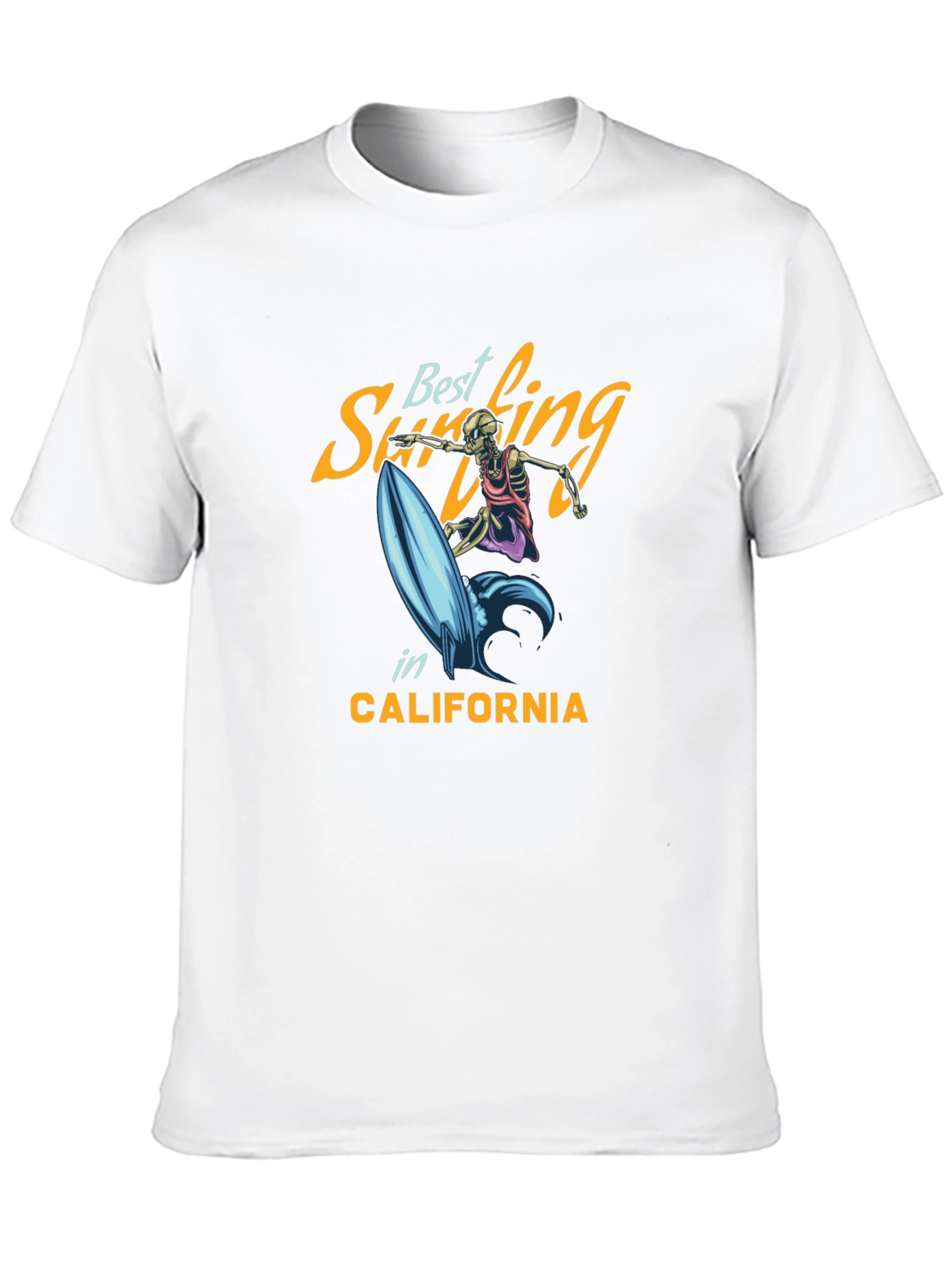 Black Surfing Skeleton Graphic Tee - California Surf Style view 10