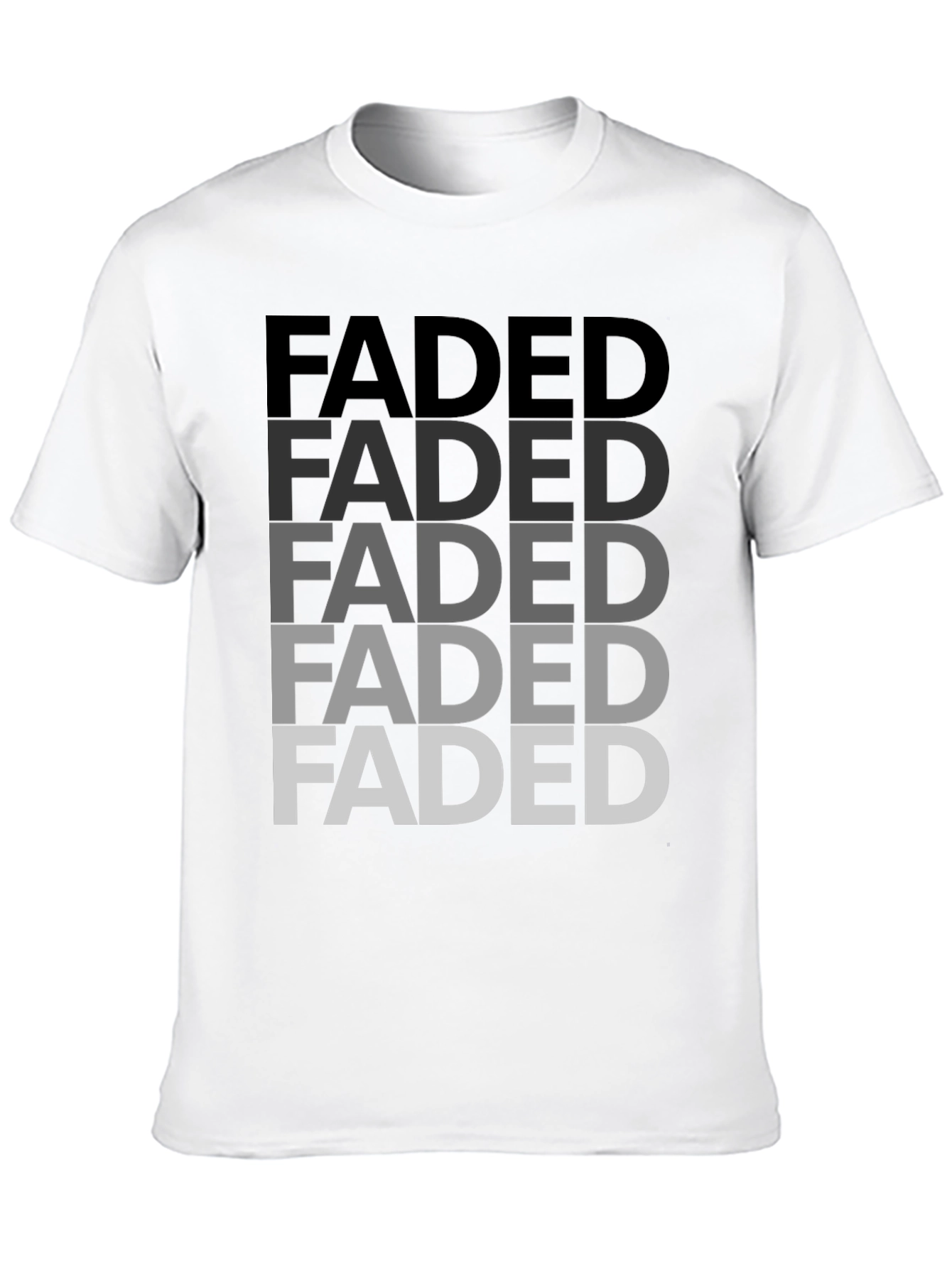 Black Faded Graphic Print Men's T-Shirt - Black view 10