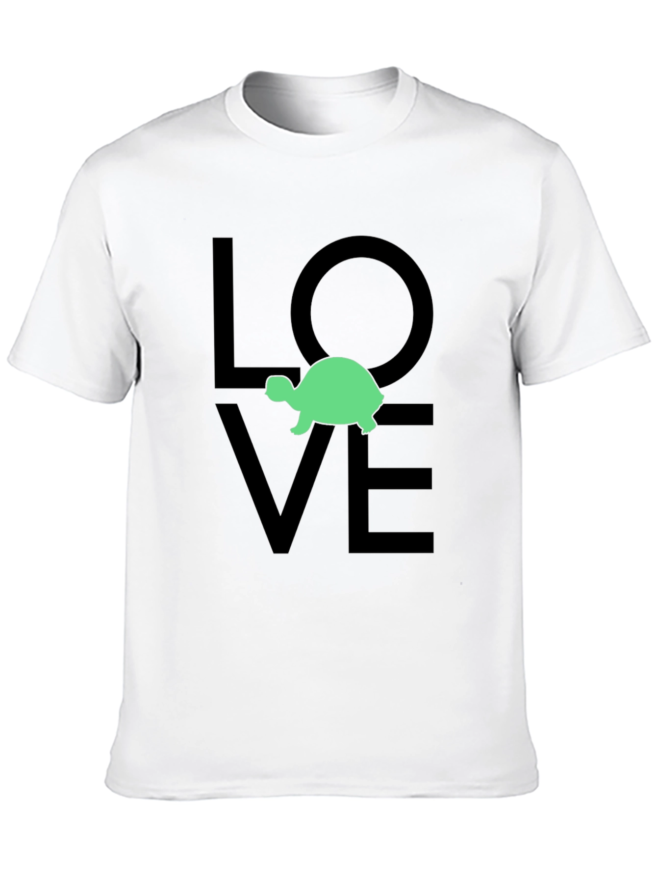 Black Turtle Love Graphic Tee - Black Cotton T-Shirt view 10