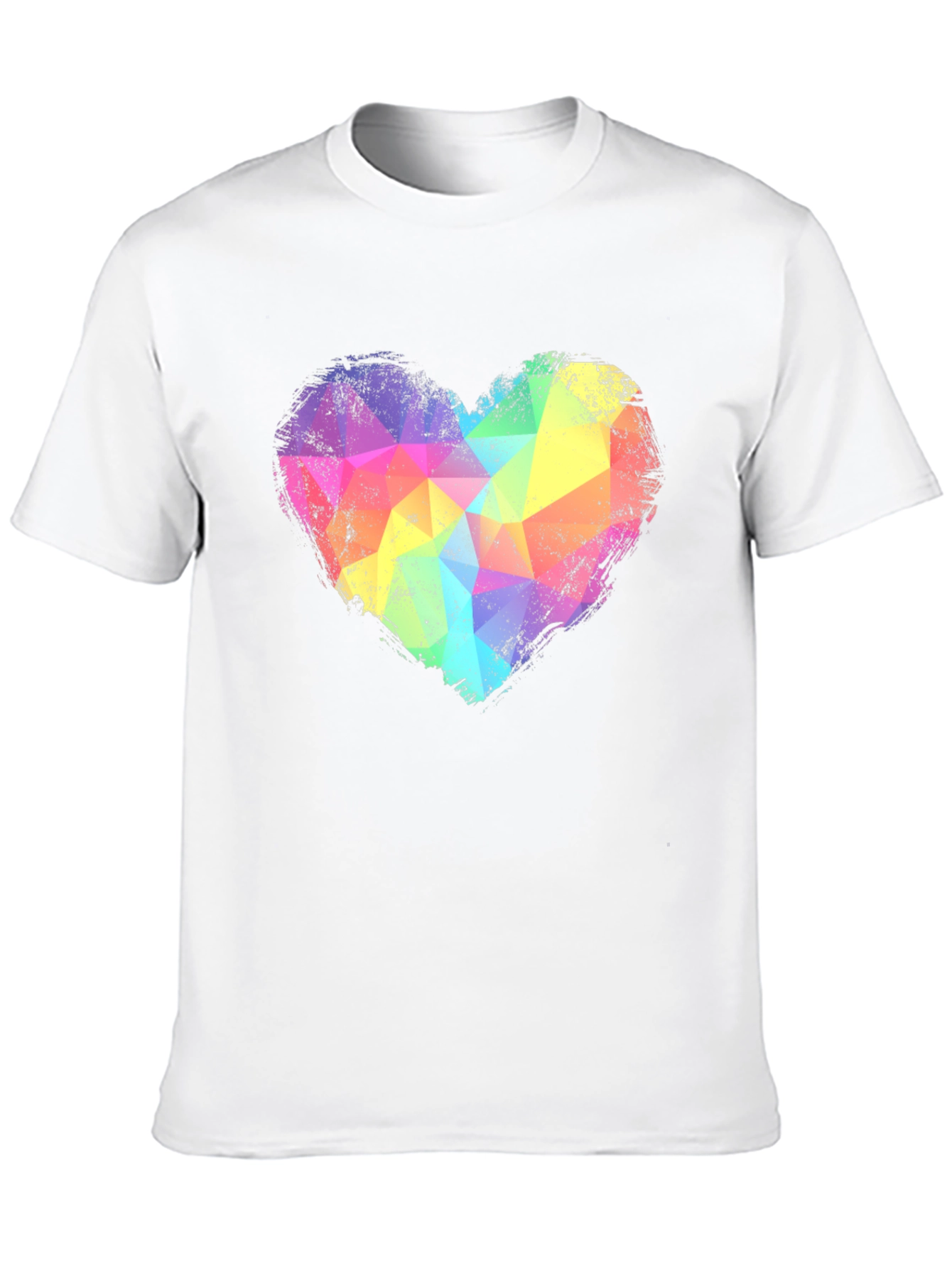 Black Rainbow Geometric Heart Graphic Tee - Black view 10