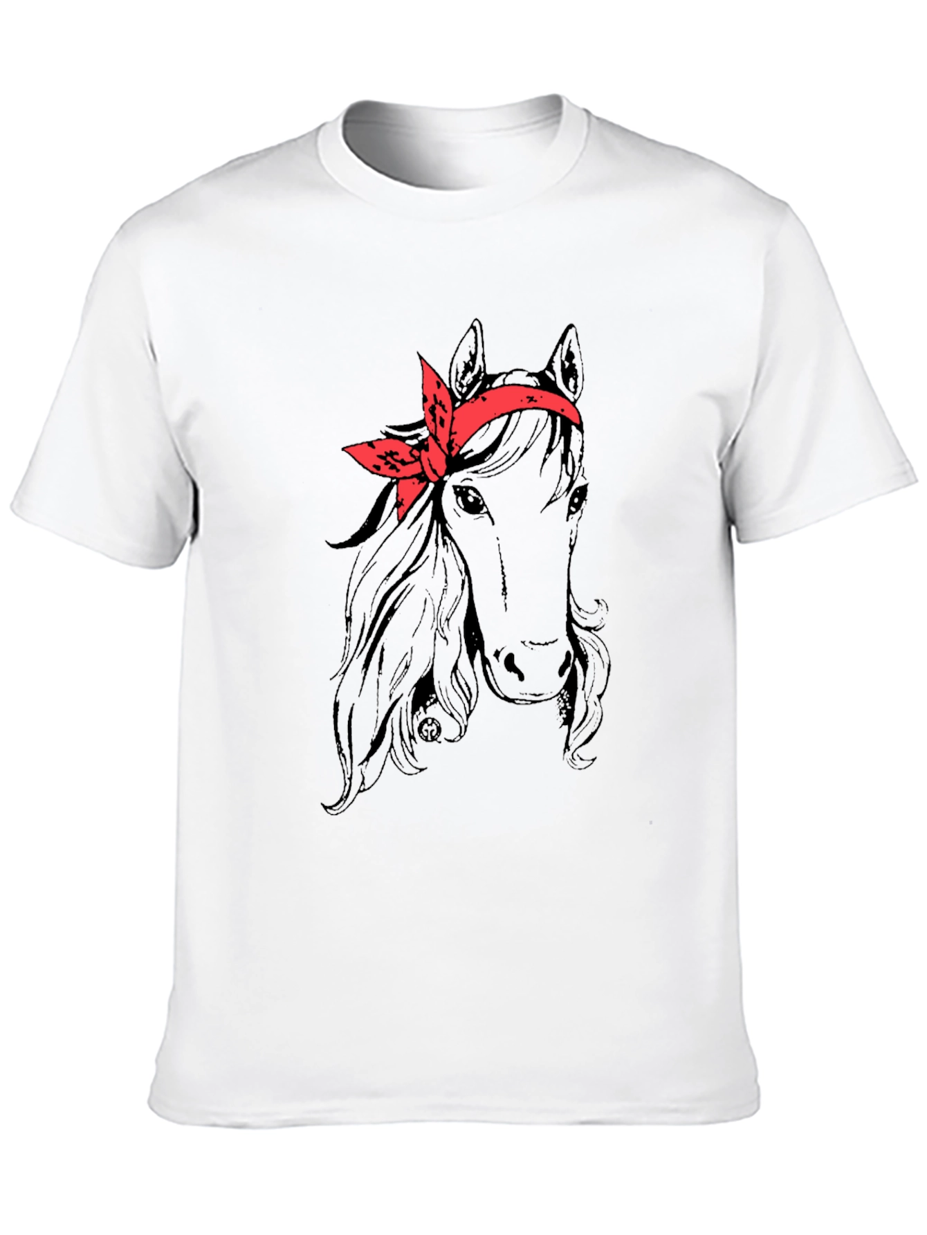 Black Horse with Bandana Graphic Tee view 10
