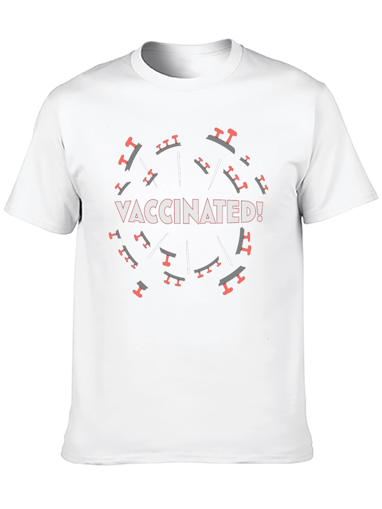 Black Vaccinated! Graphic Tee - Black Crew Neck T-Shirt view 10