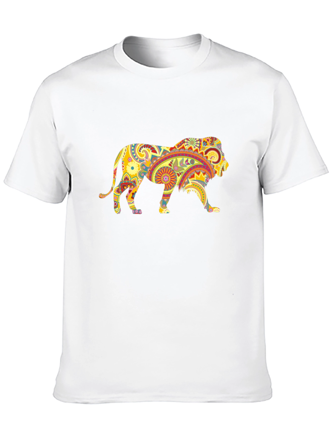 Black Lion Paisley Graphic T-Shirt - Unique Design view 10
