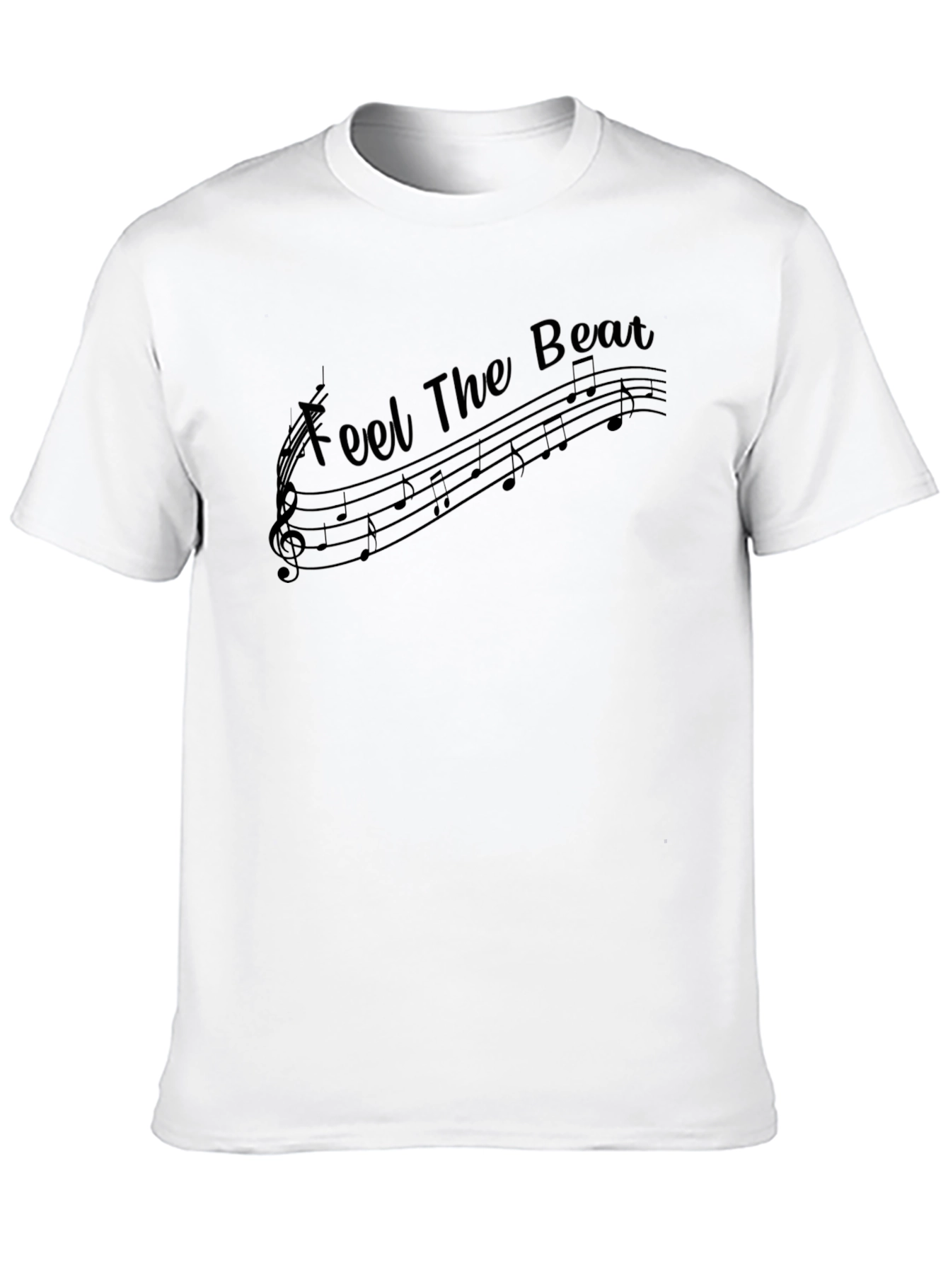 Black Feel The Beat Music Notes Black T-Shirt view 10