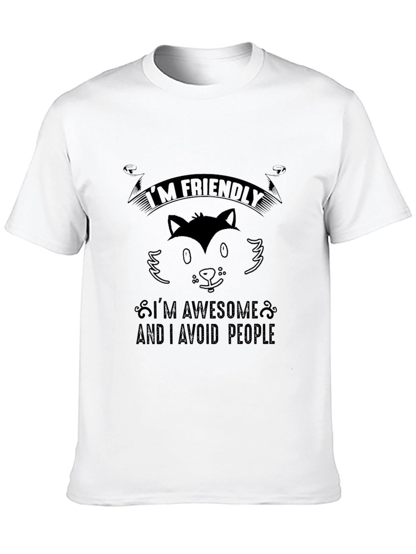 Black Friendly Awesome Avoid People Black T-Shirt view 10
