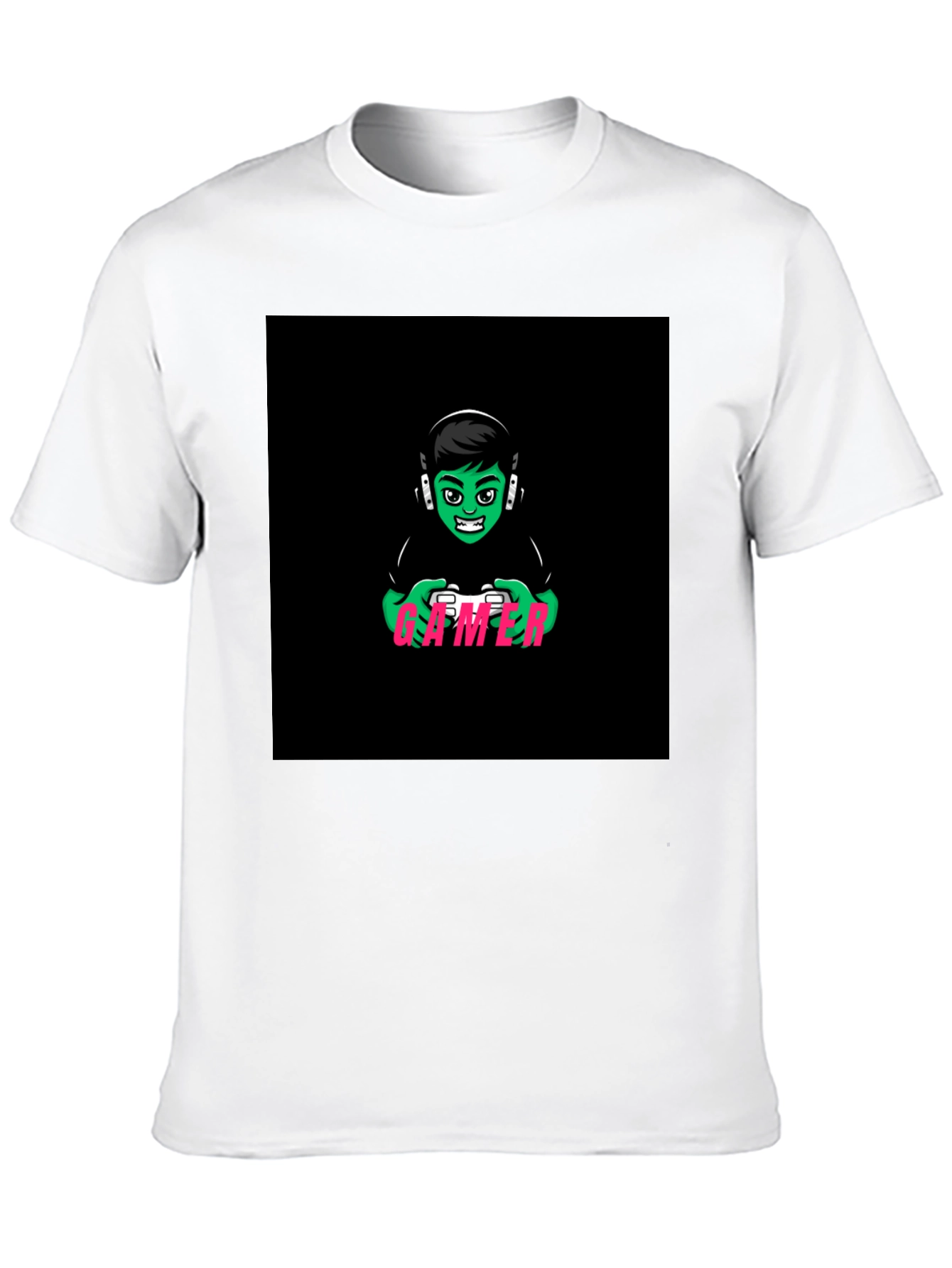 Black Gamer Graphic T-Shirt - Black Cotton Tee view 10