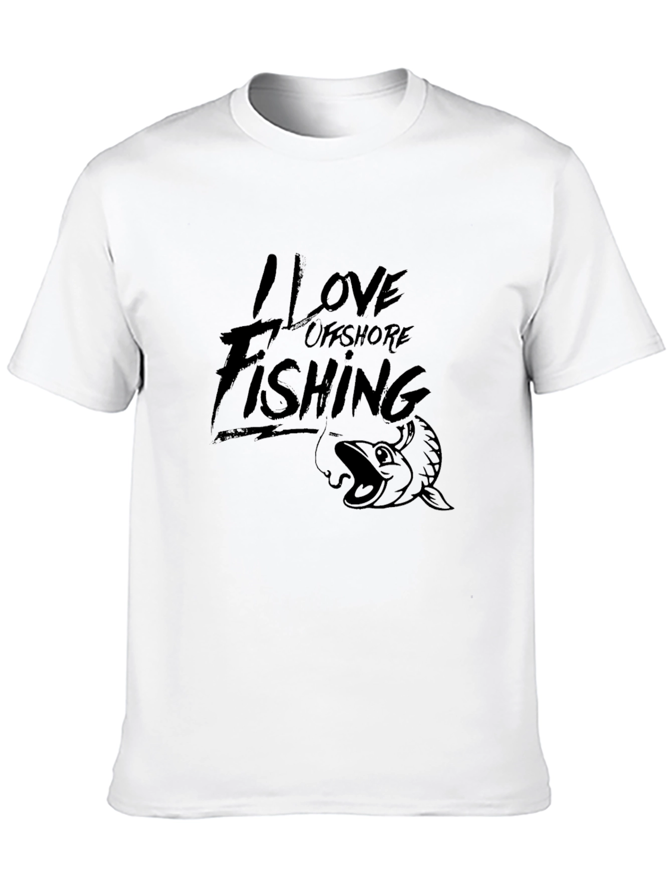 Black I Love Offshore Fishing Black T-Shirt view 10