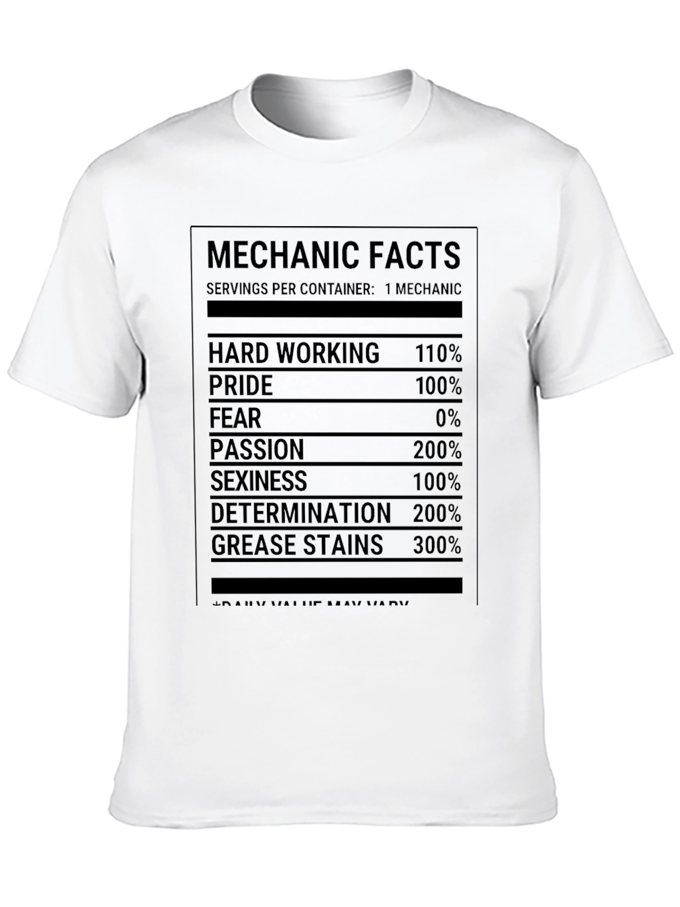 Black Mechanic Facts T-Shirt - Hard Working, Pride, Passion, Grease Stains! view 10