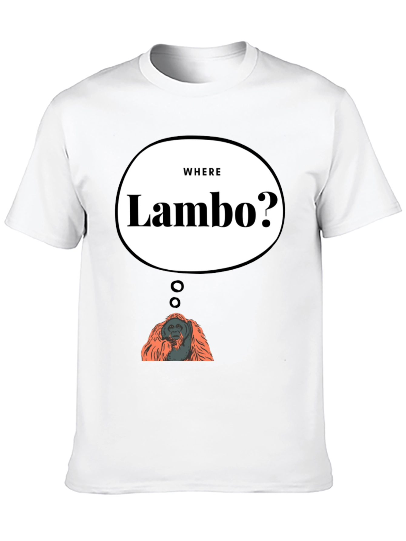 Black Where Lambo Orangutan T-Shirt - Funny Crypto Meme Tee view 10