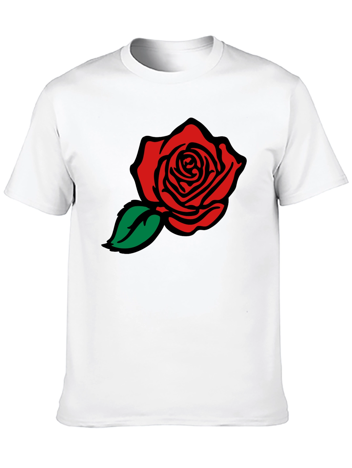 Black Black T-Shirt with Red Rose Graphic view 10