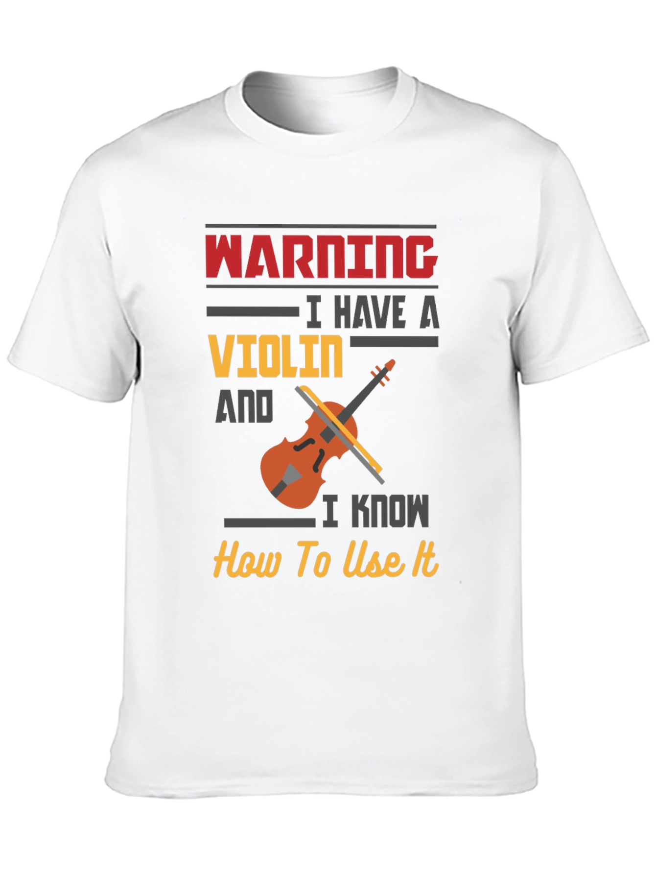 Black Warning Violin Player Black T-Shirt view 10