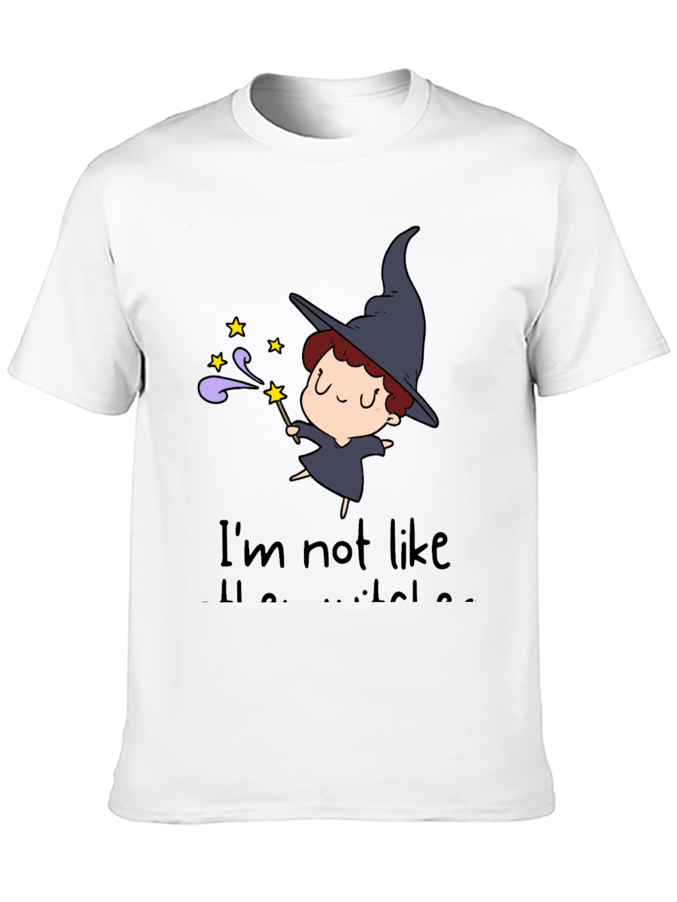 Black Cute Witch Graphic Tee - Not Like Other Witches Shirt view 10