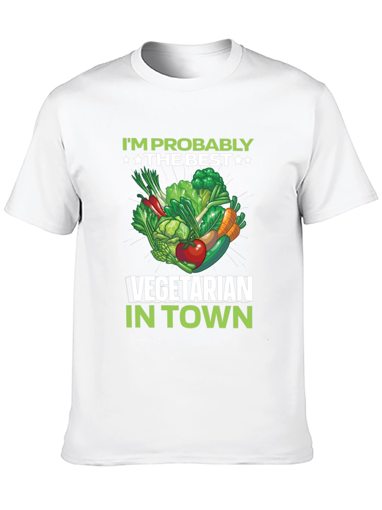 Black Best Vegetarian in Town T-Shirt view 10
