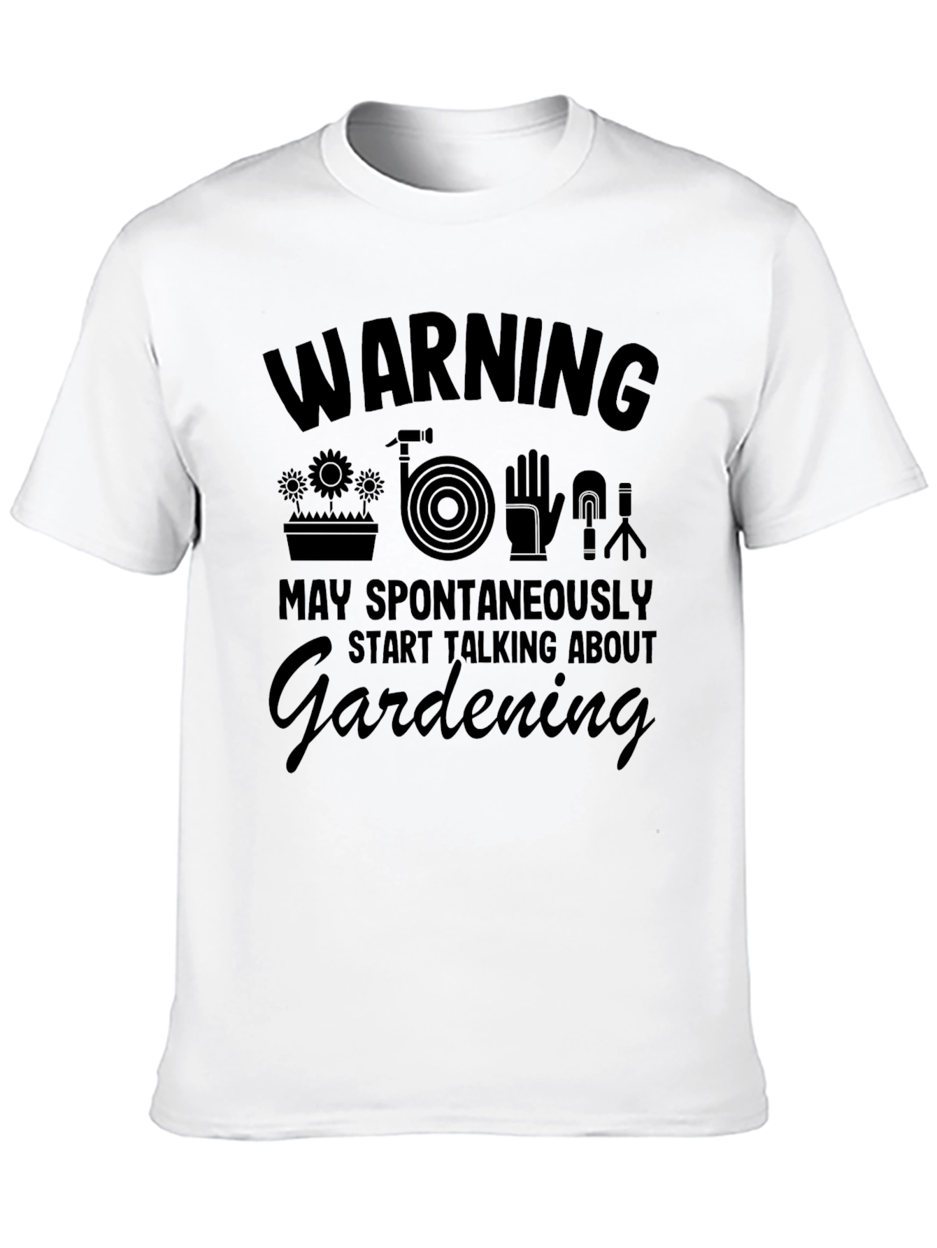 Black Warning Gardening T-Shirt - Funny Gardener Gift view 10