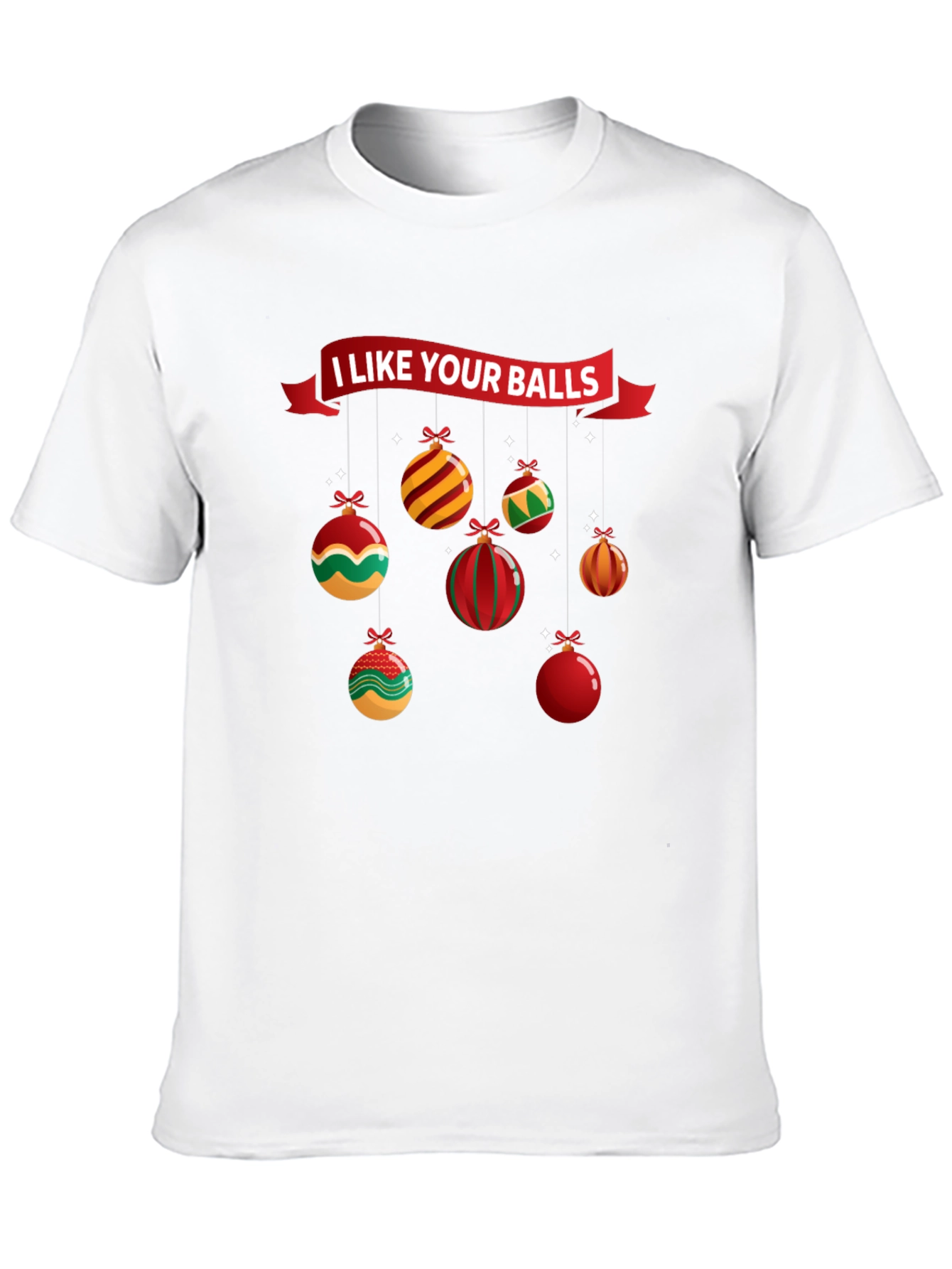Black I Like Your Balls Christmas T-Shirt view 10